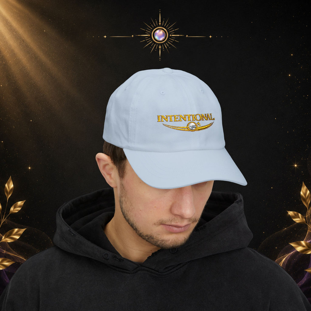 Intentional Dad Cap – Embroidered White Classic Hat