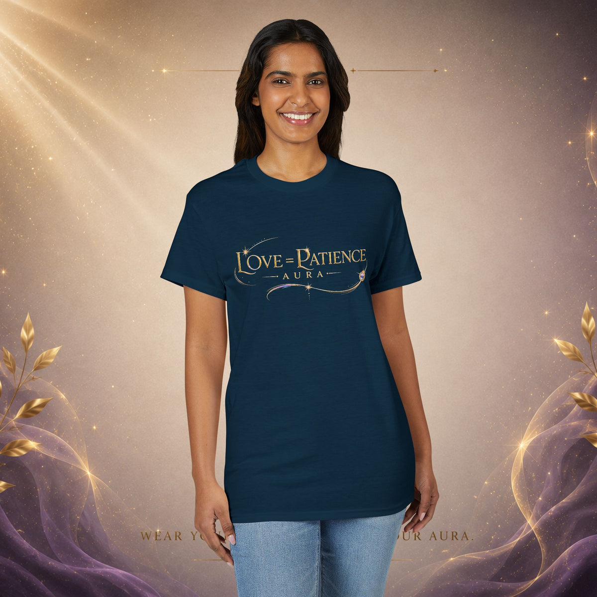 Love = Patience T‑Shirt — Vintage Script Graphic Tee