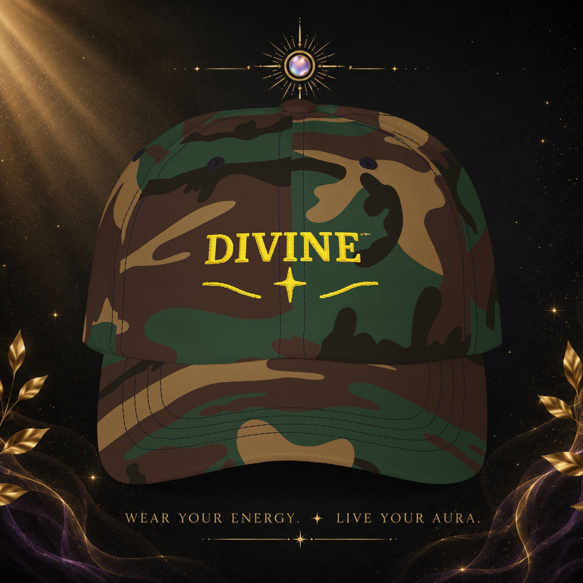 Divine Embroidered Ball Cap - Premium Hat- Aura By RS®
