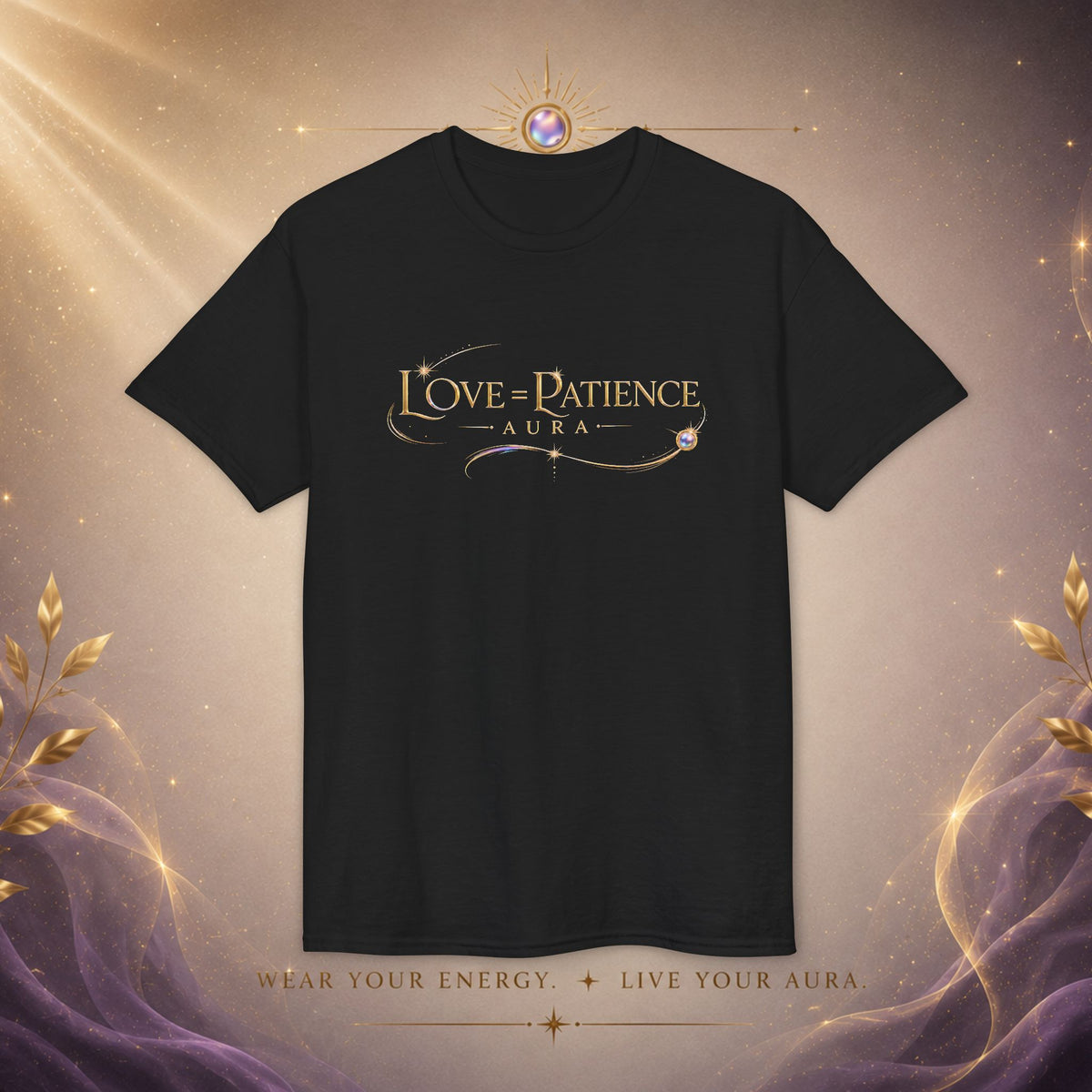 Love = Patience T‑Shirt — Vintage Script Graphic Tee