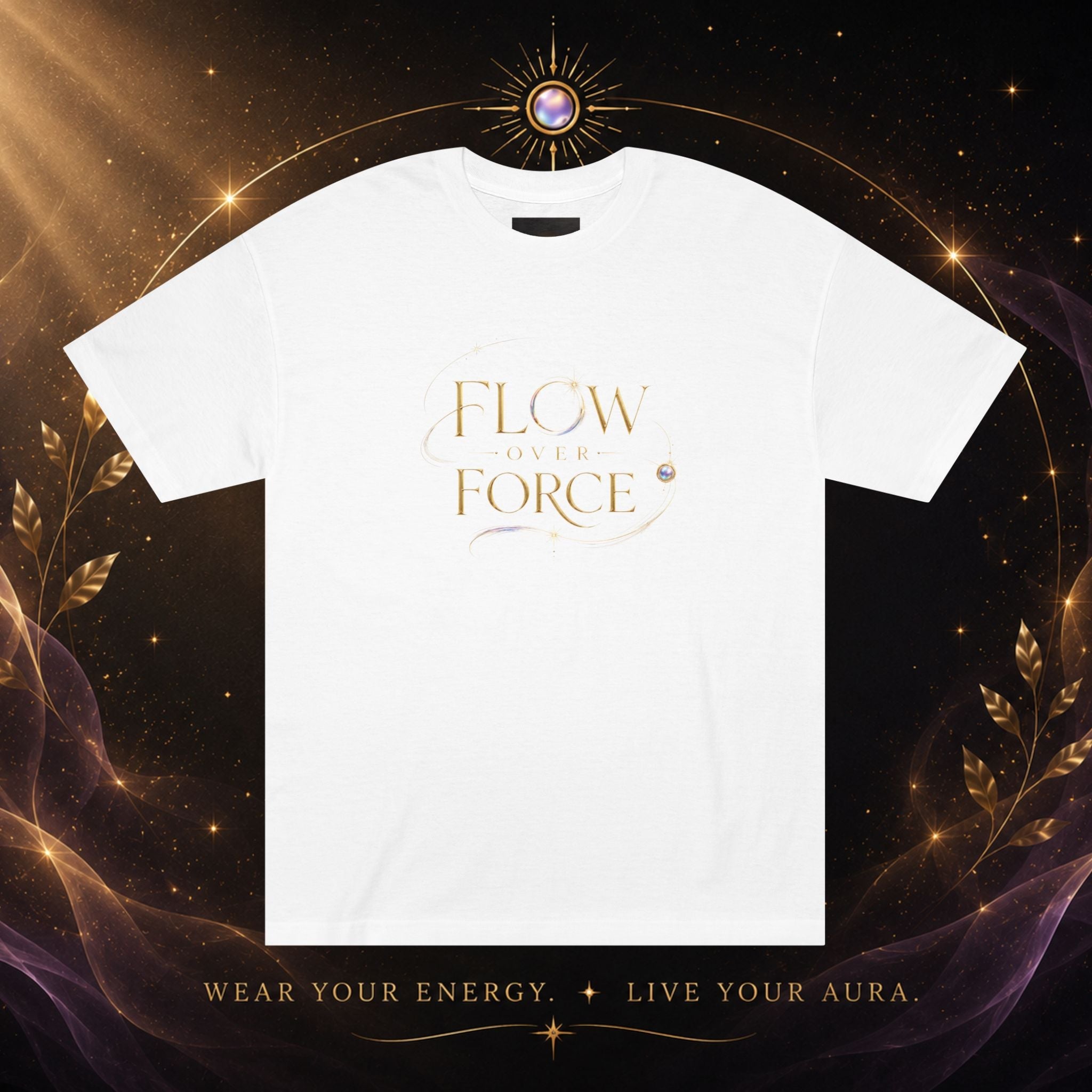 Flow With The Force Tee — Inspirational Yoga & Mindfulness Graphic T-Shirt - AURA BY RS ®