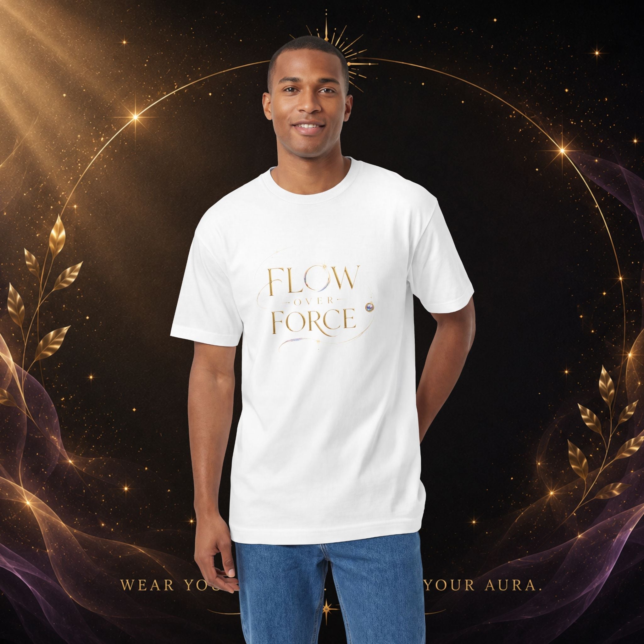 Flow With The Force Tee — Inspirational Yoga & Mindfulness Graphic T-Shirt - AURA BY RS ®