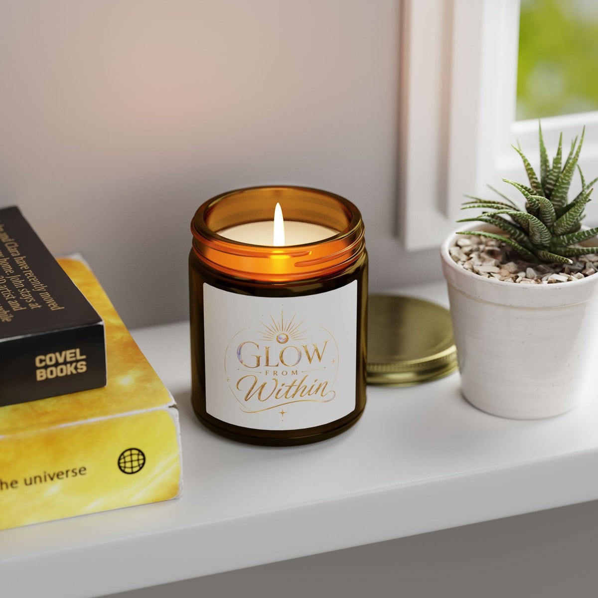 Glow From Within Scented Candle — Coconut Apricot Wax (4oz, 9oz) - AURA BY RS ®
