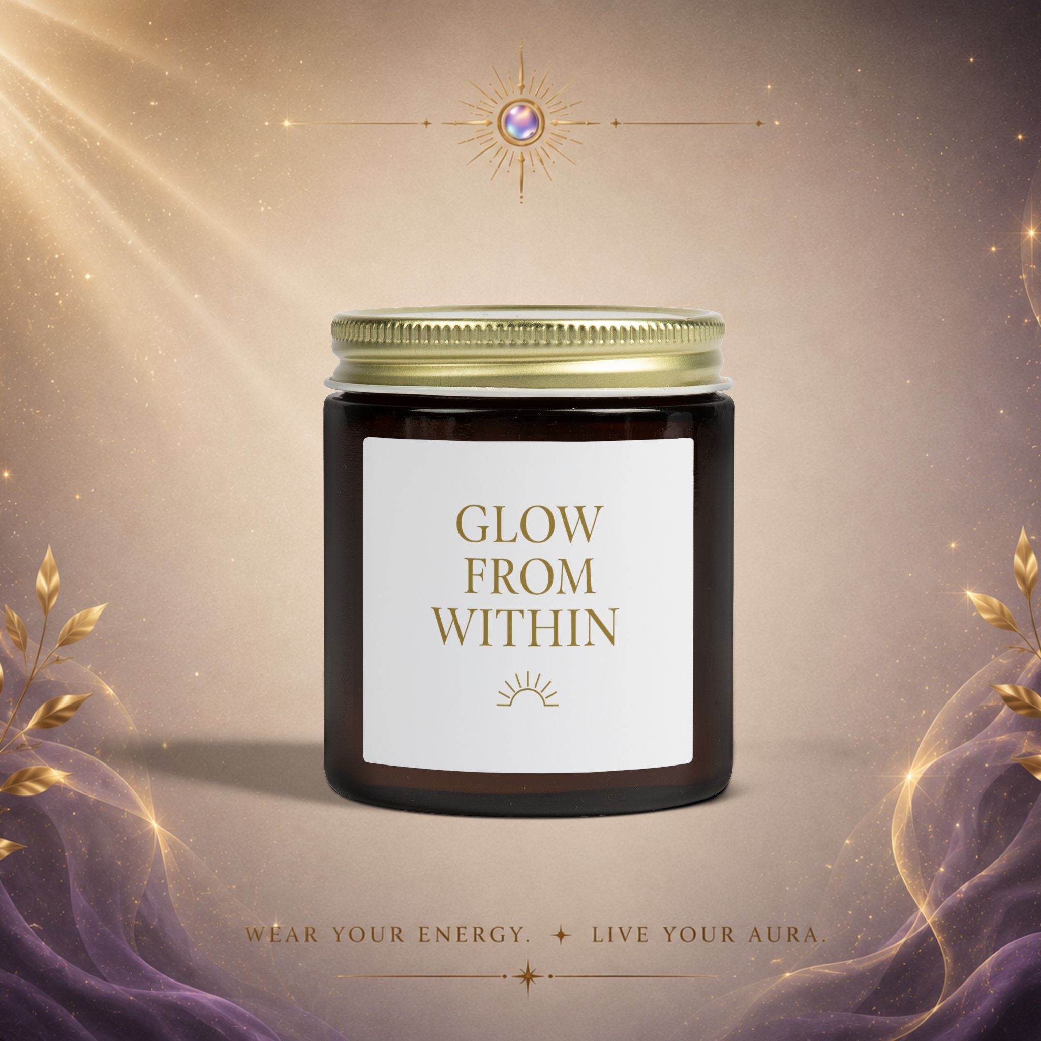 Glow From Within Scented Candle — Coconut Apricot Wax (4oz, 9oz) - AURA BY RS ®