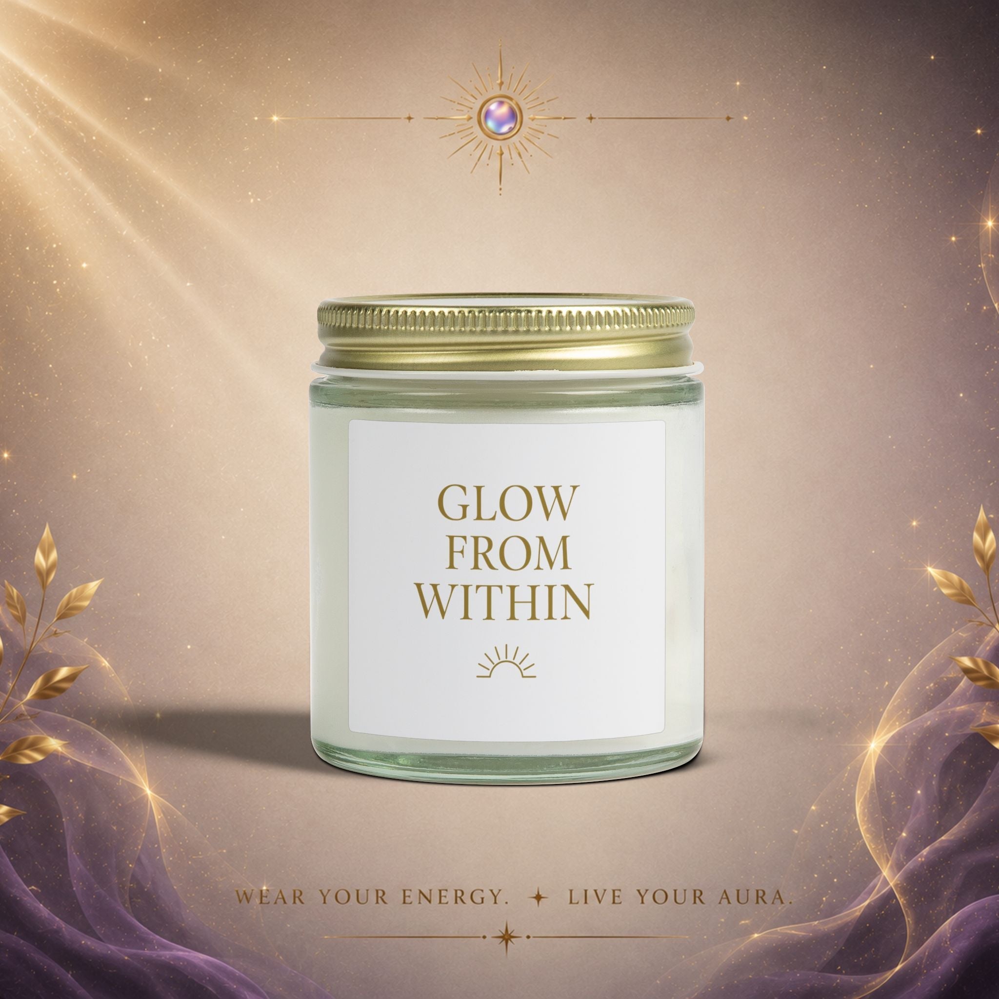 Glow From Within Scented Candle — Coconut Apricot Wax (4oz, 9oz) - AURA BY RS ®