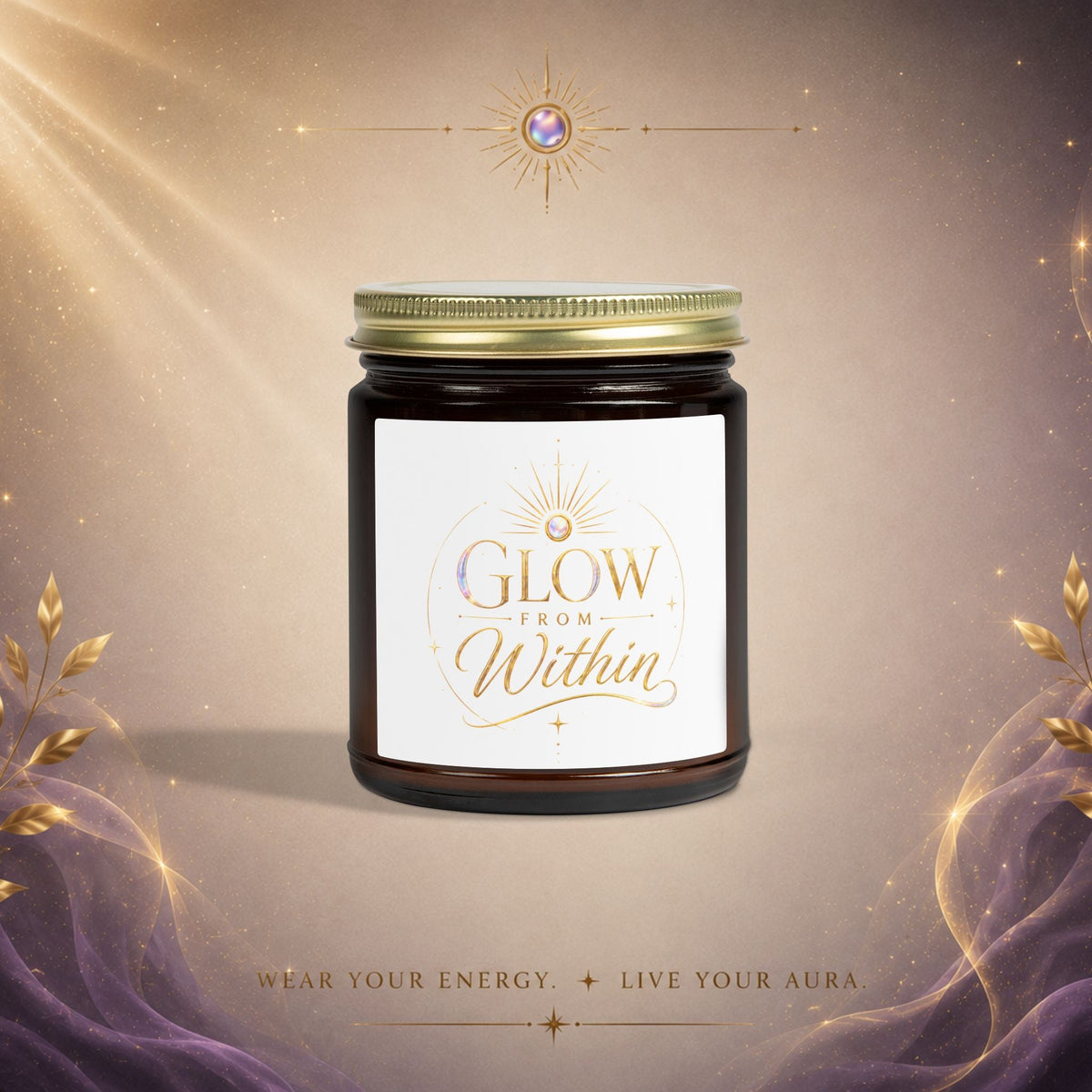 Glow From Within Scented Candle — Coconut Apricot Wax (4oz, 9oz) - AURA BY RS ®