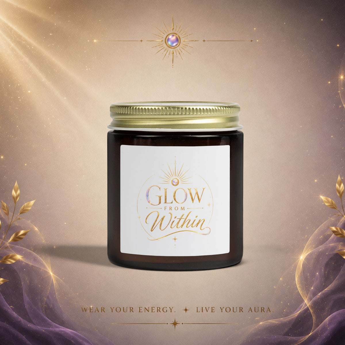 Glow From Within Scented Candle — Coconut Apricot Wax (4oz, 9oz) - AURA BY RS ®
