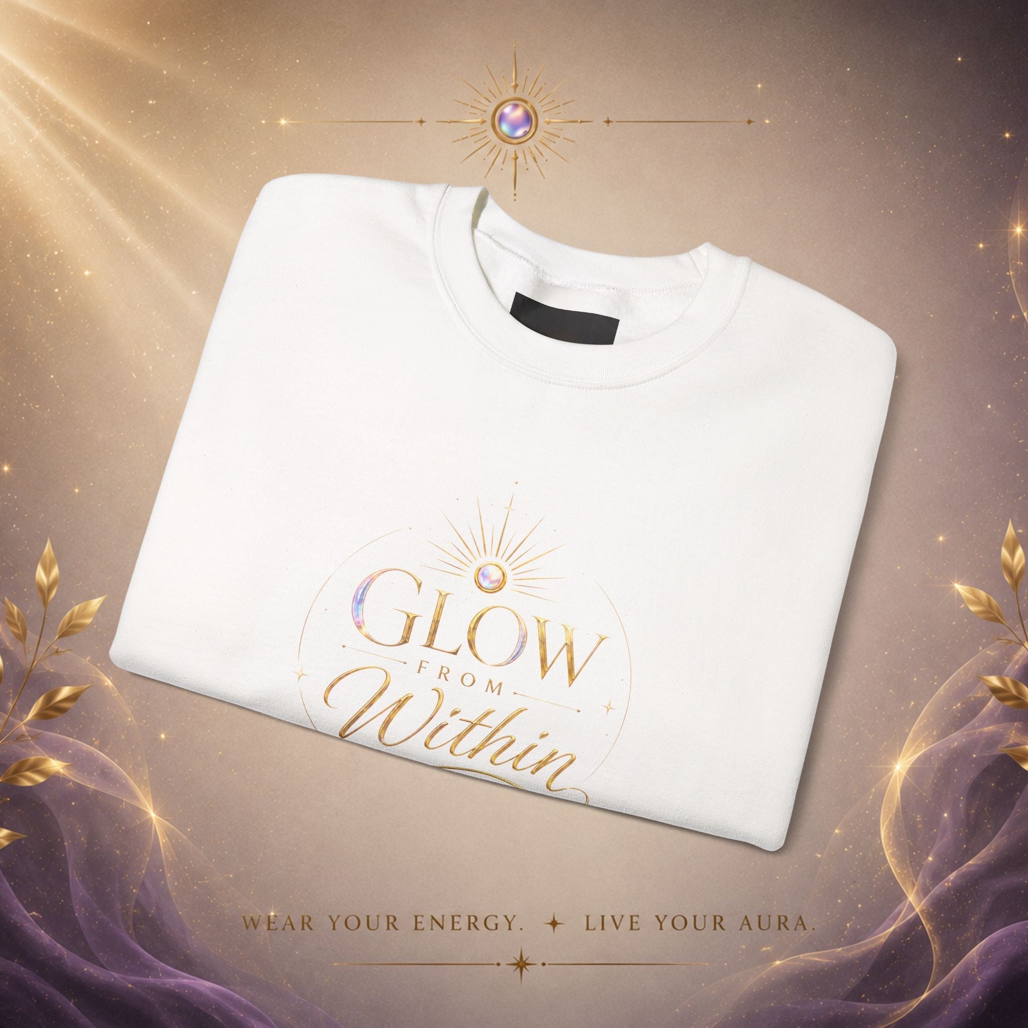Glow Within Sweatshirt — Inspirational Cozy Crewneck - AURA BY RS ®