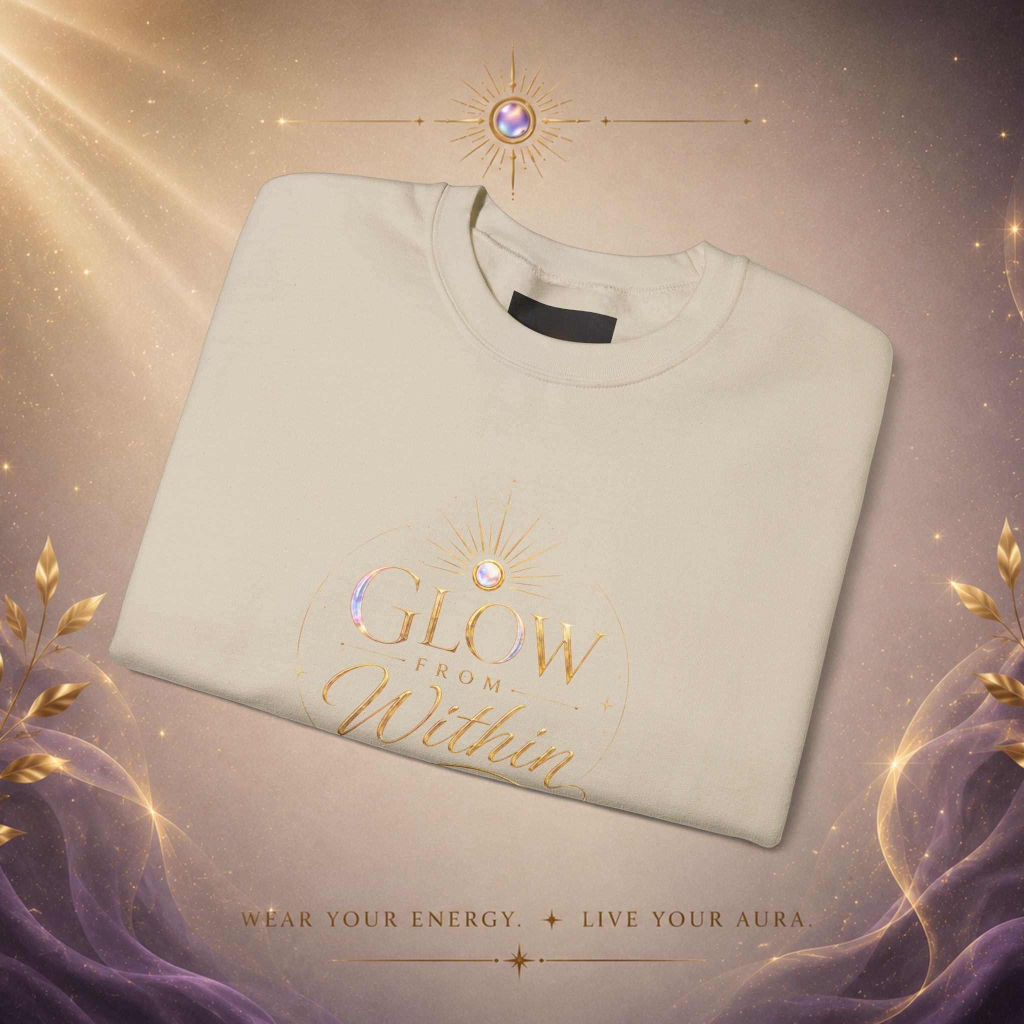 Glow Within Sweatshirt — Inspirational Cozy Crewneck - AURA BY RS ®