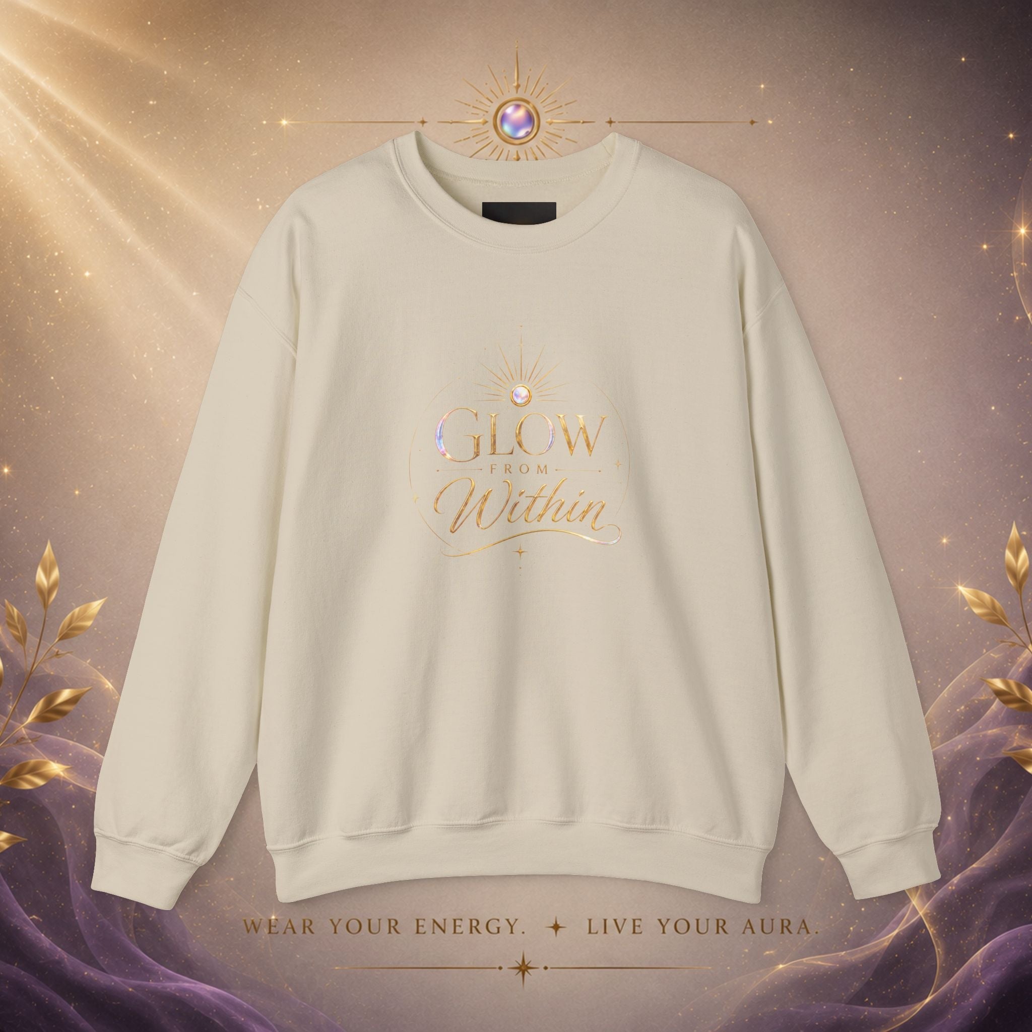 Glow Within Sweatshirt — Inspirational Cozy Crewneck - AURA BY RS ®