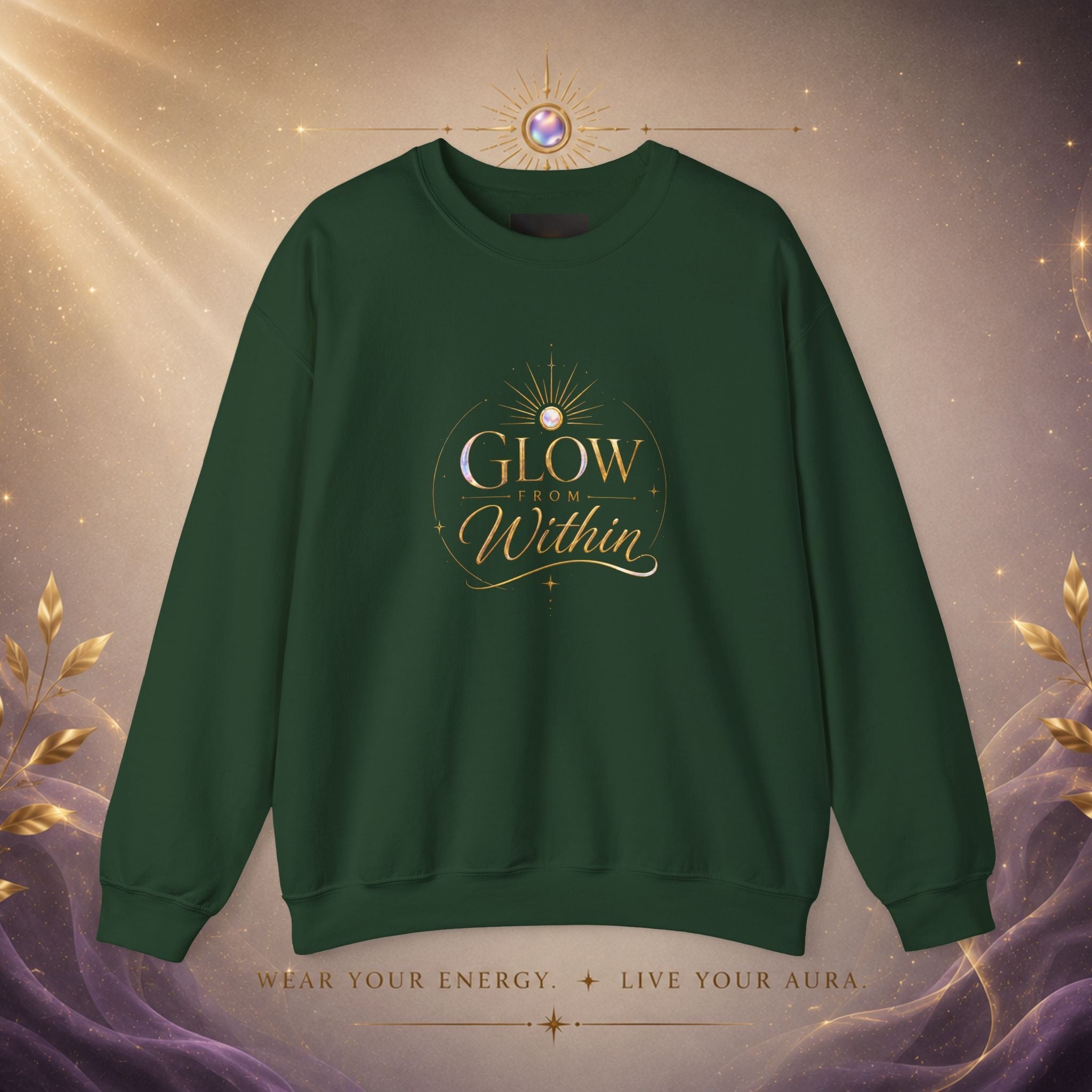 Glow Within Sweatshirt — Inspirational Cozy Crewneck - AURA BY RS ®