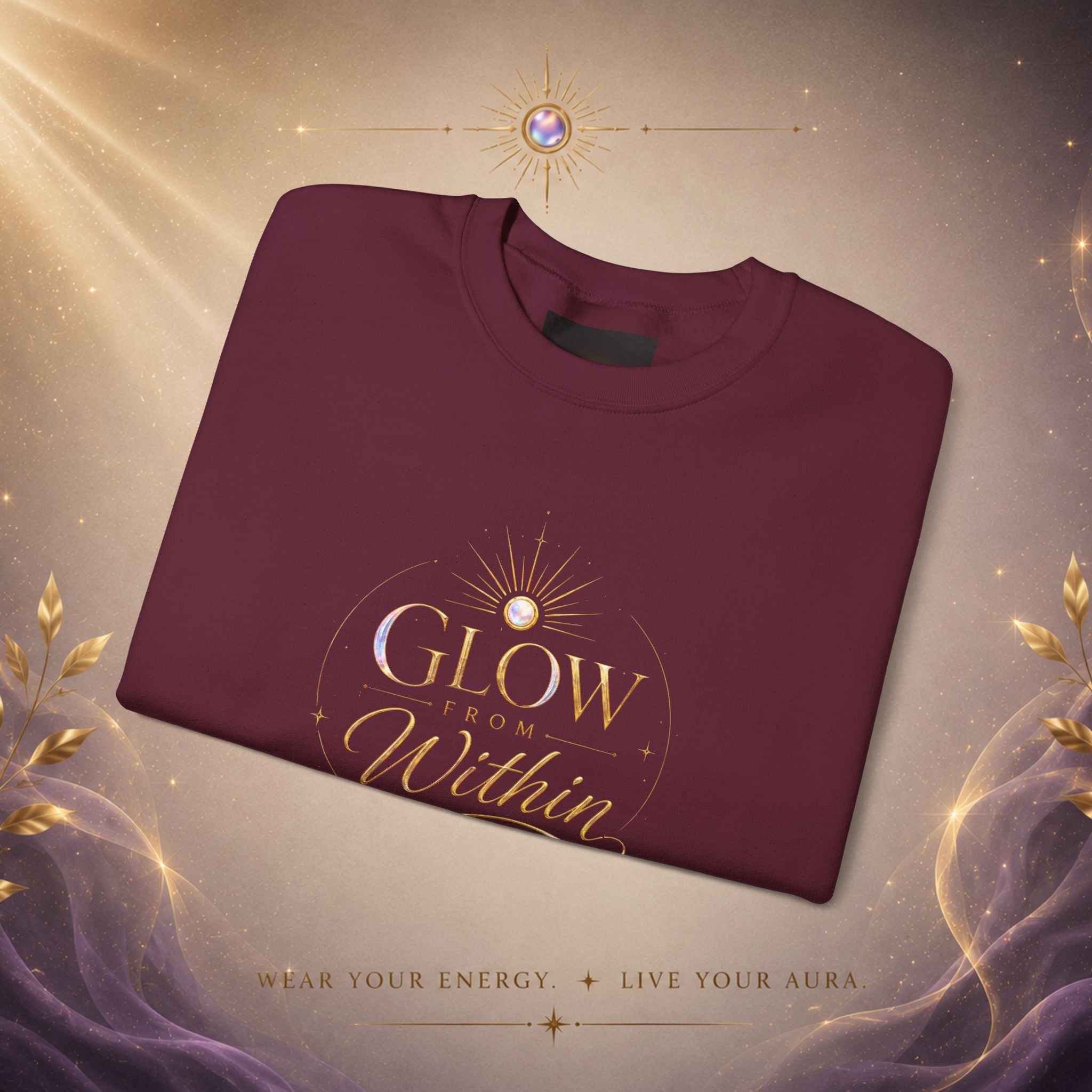 Glow Within Sweatshirt — Inspirational Cozy Crewneck - AURA BY RS ®