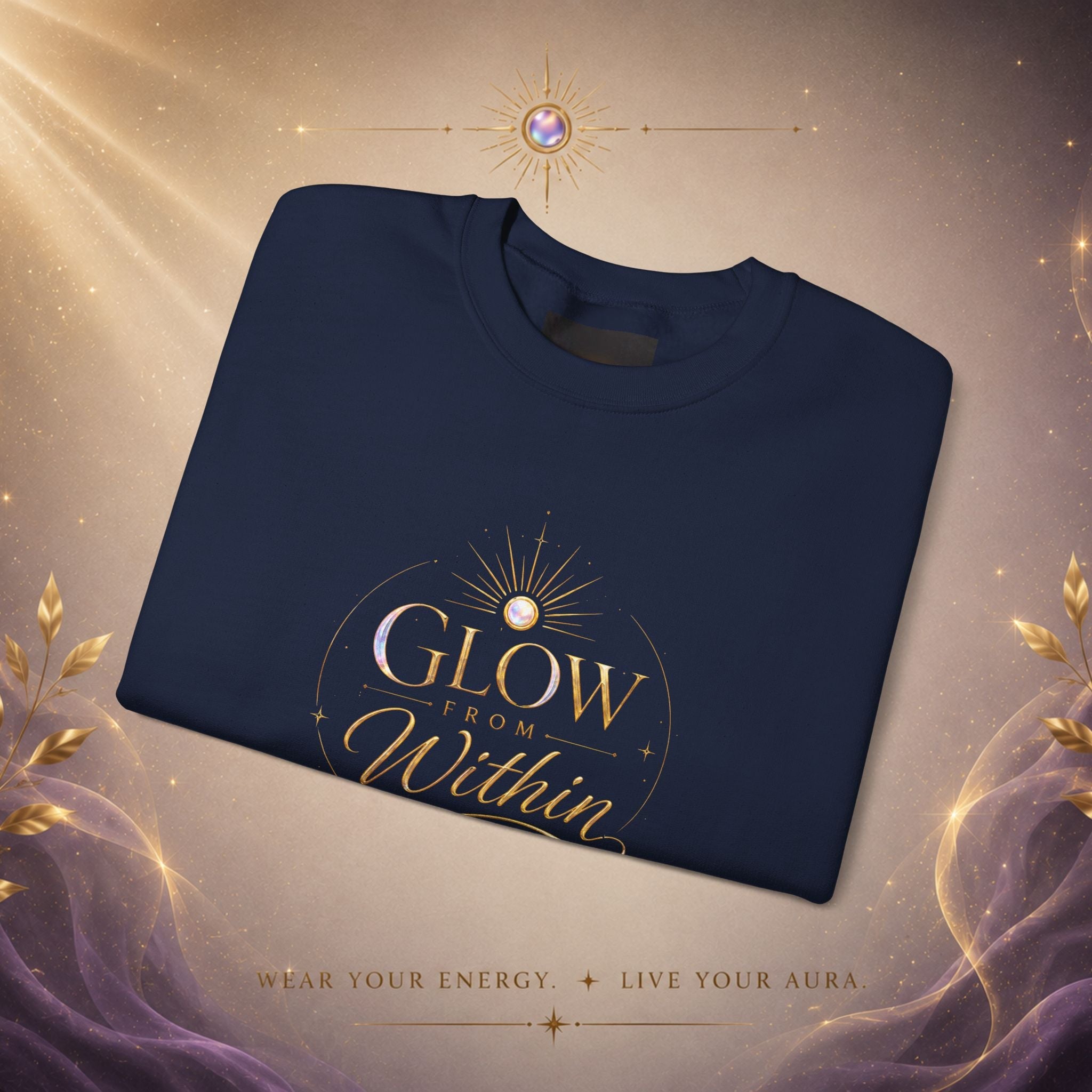 Glow Within Sweatshirt — Inspirational Cozy Crewneck - AURA BY RS ®