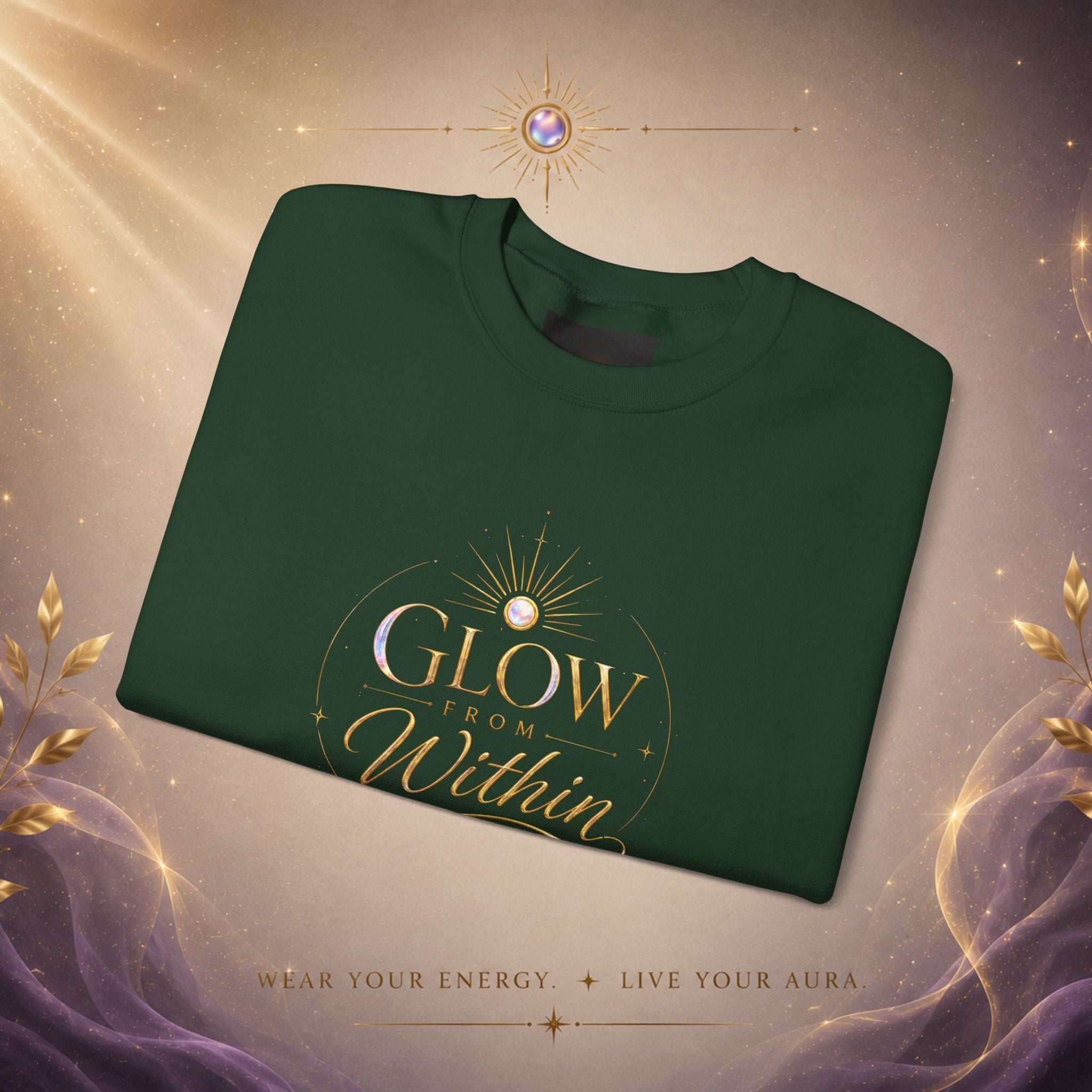 Glow Within Sweatshirt — Inspirational Cozy Crewneck - AURA BY RS ®