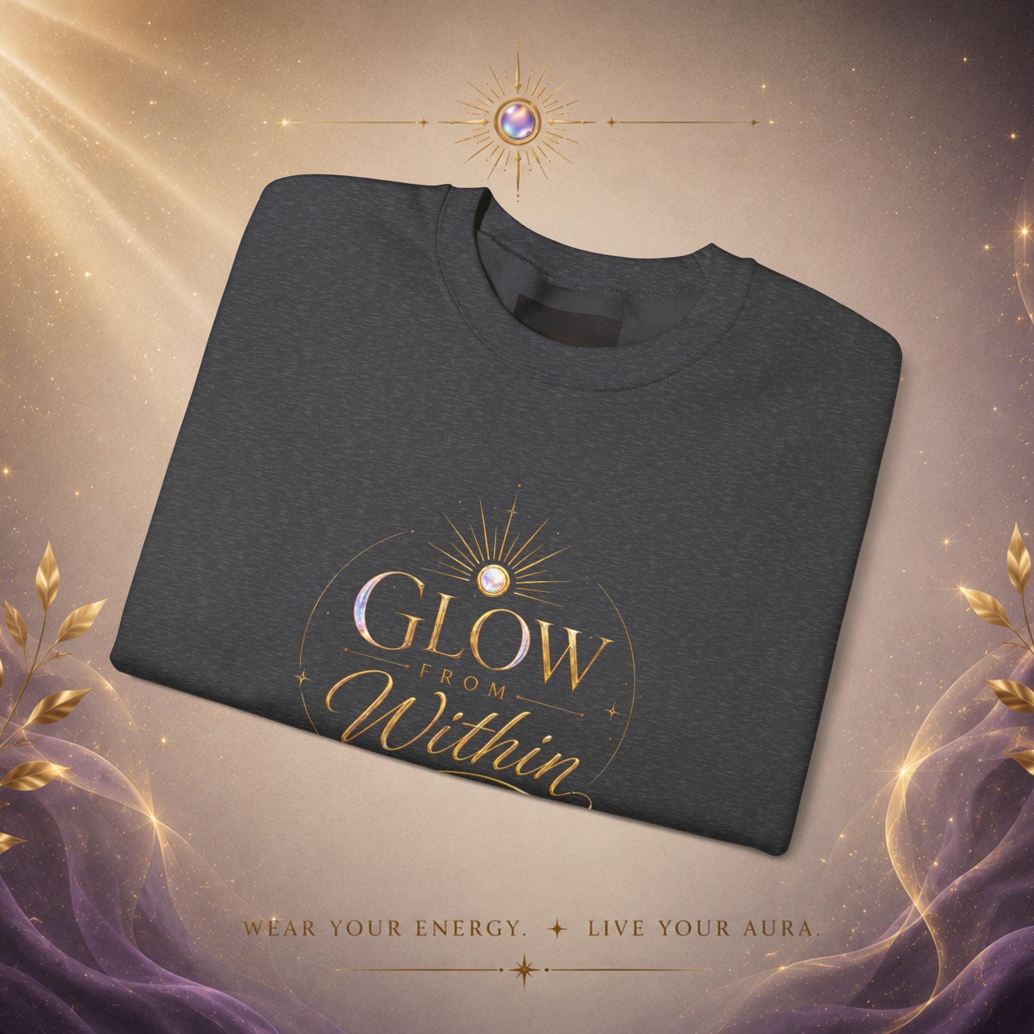 Glow Within Sweatshirt — Inspirational Cozy Crewneck - AURA BY RS ®