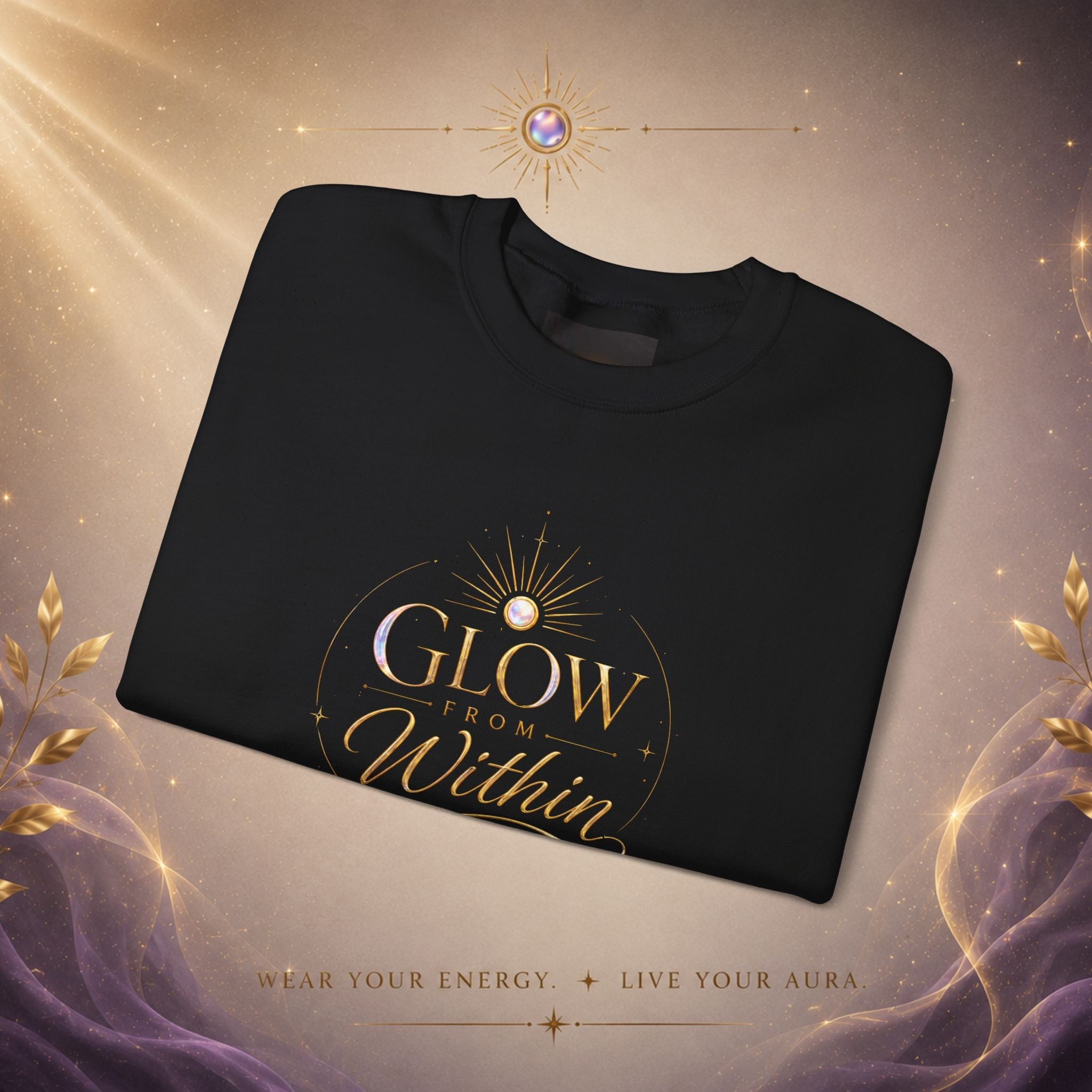 Glow Within Sweatshirt — Inspirational Cozy Crewneck - AURA BY RS ®