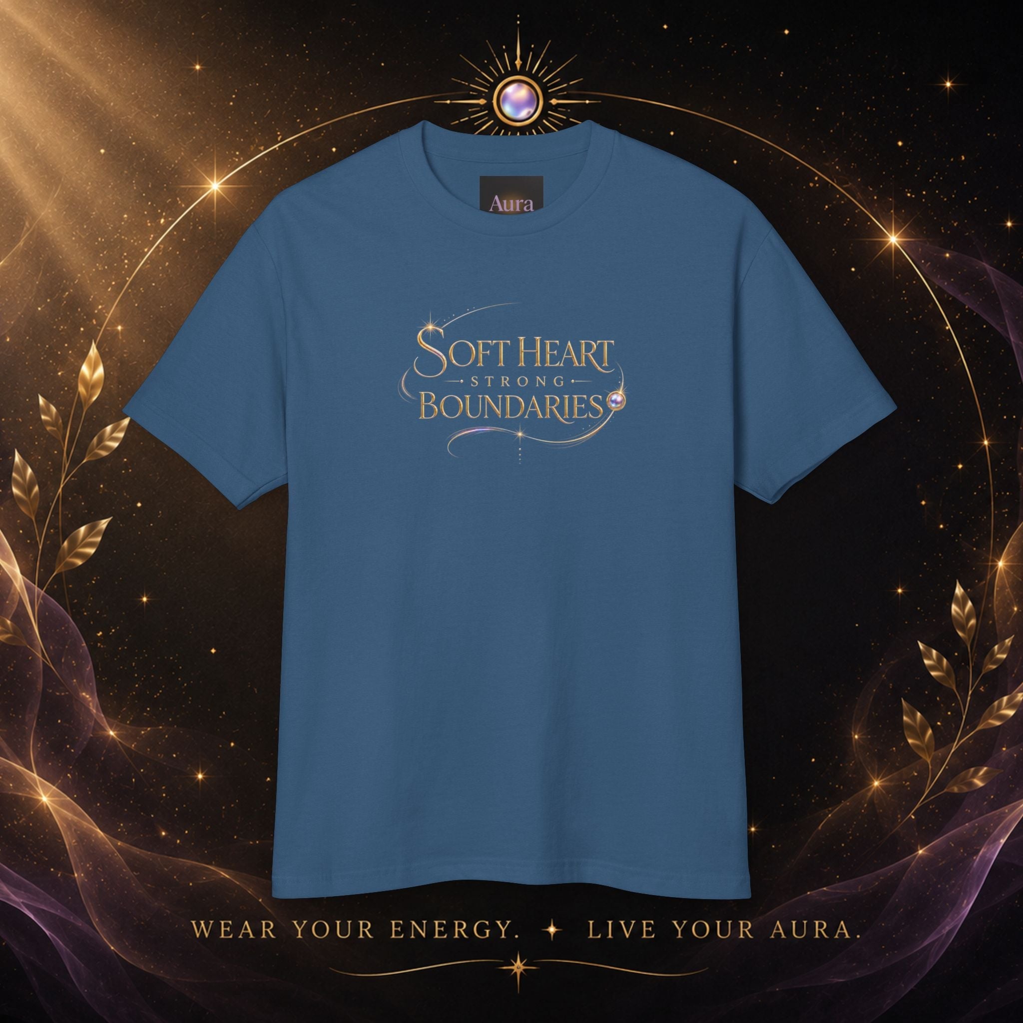 Grateful Aura Tee — Minimal Spiritual Graphic Cotton T‑Shirt - AURA BY RS ®