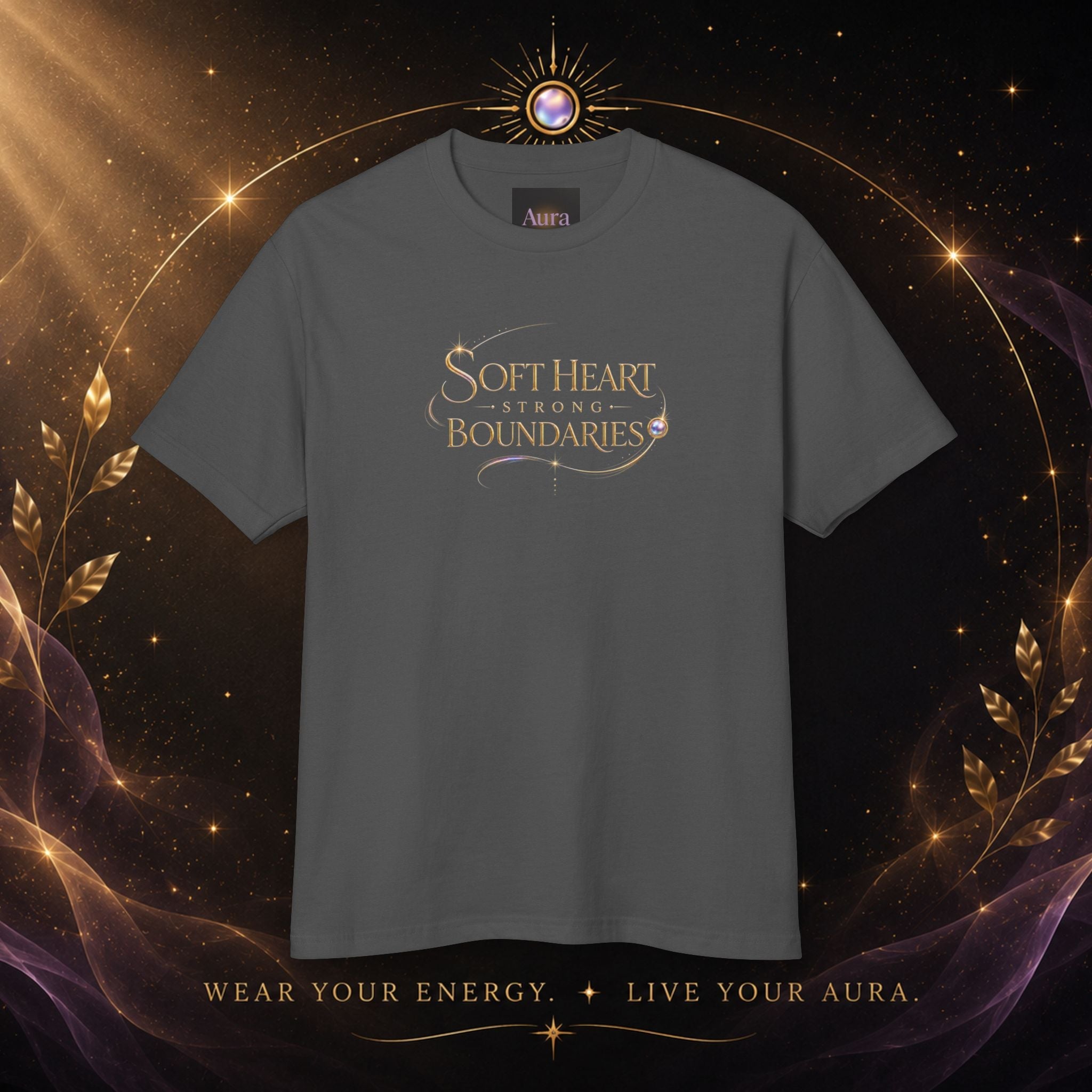 Grateful Aura Tee — Minimal Spiritual Graphic Cotton T‑Shirt - AURA BY RS ®