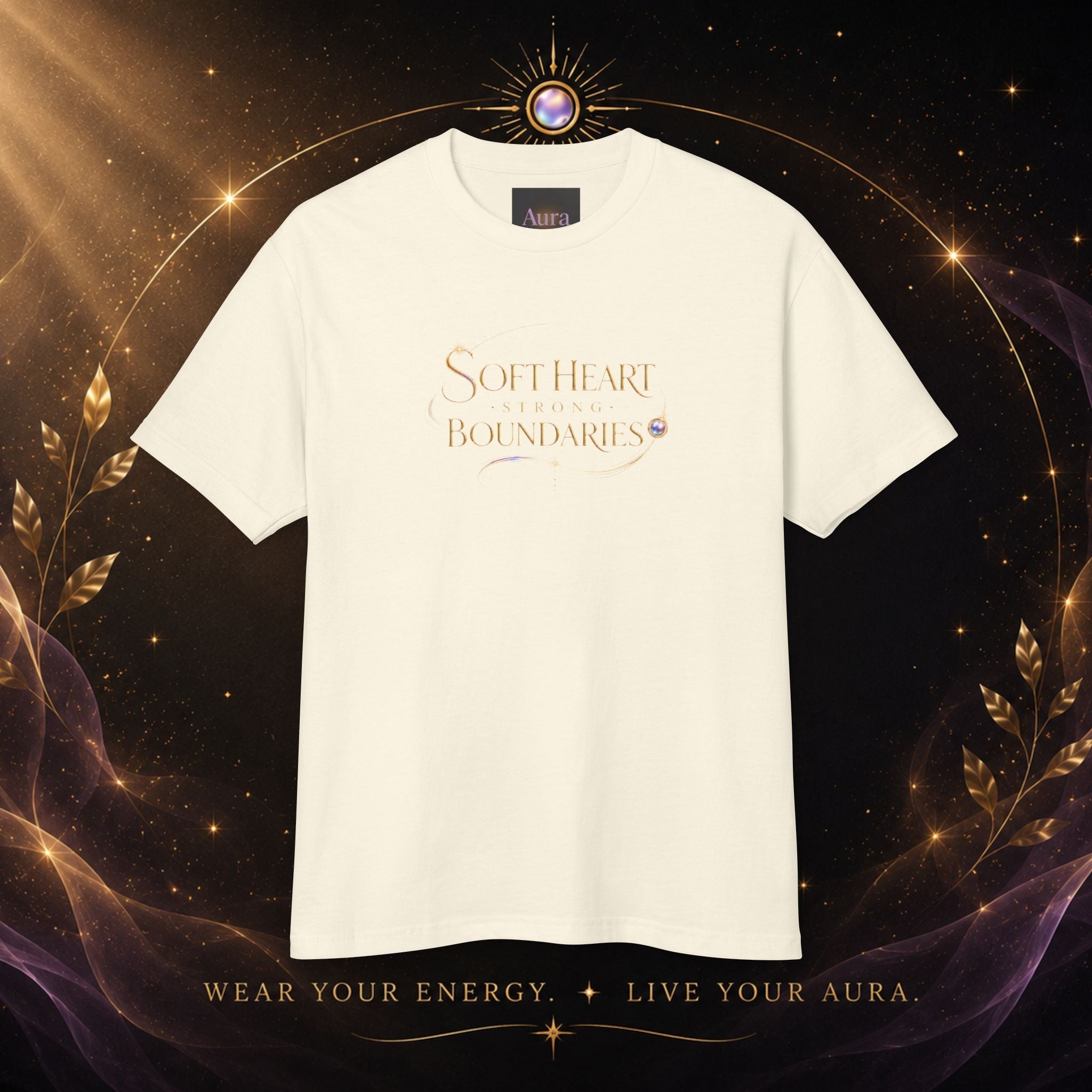 Grateful Aura Tee — Minimal Spiritual Graphic Cotton T‑Shirt - AURA BY RS ®