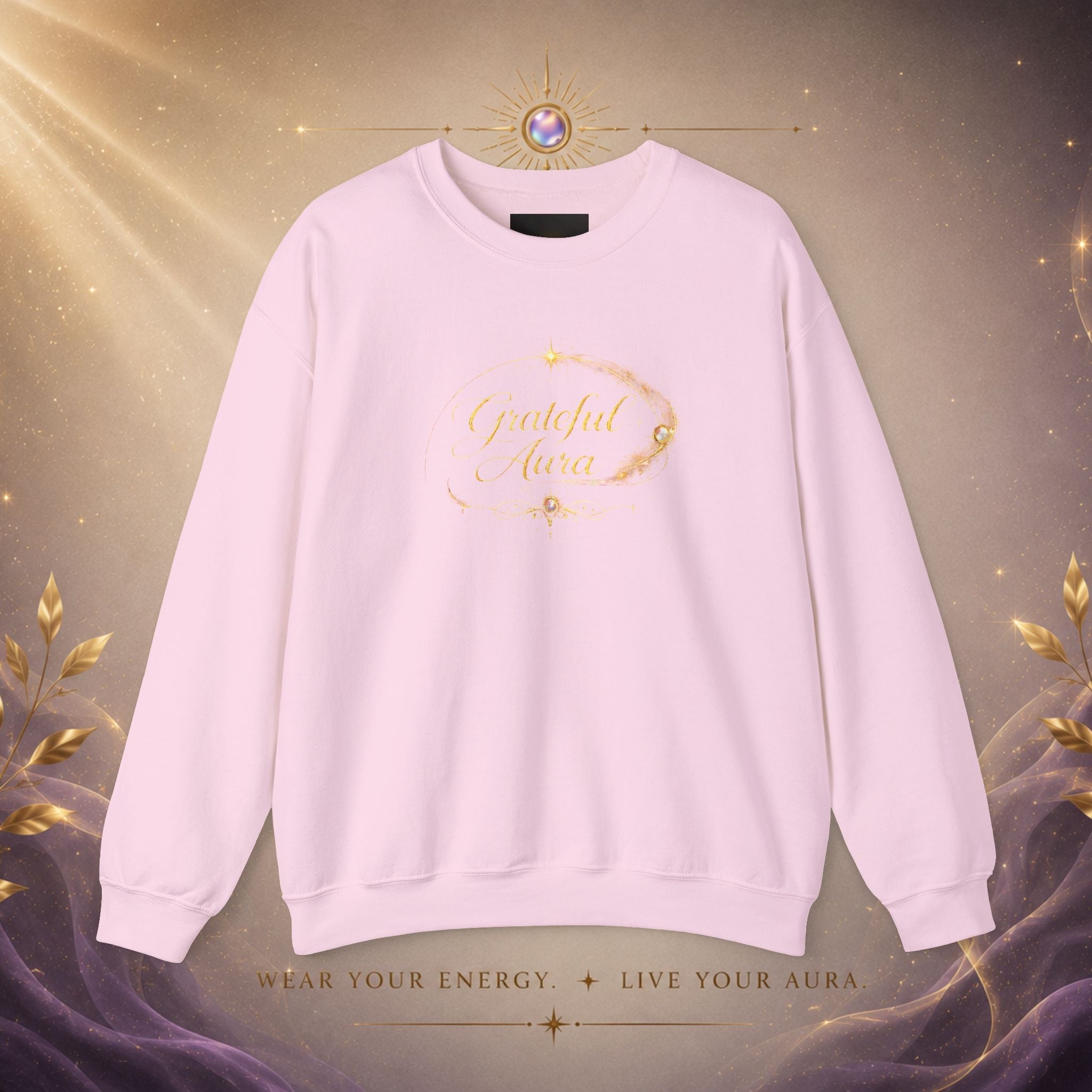 Grateful Aura- Golden shine Crewneck Sweatshirt - AURA BY RS ®