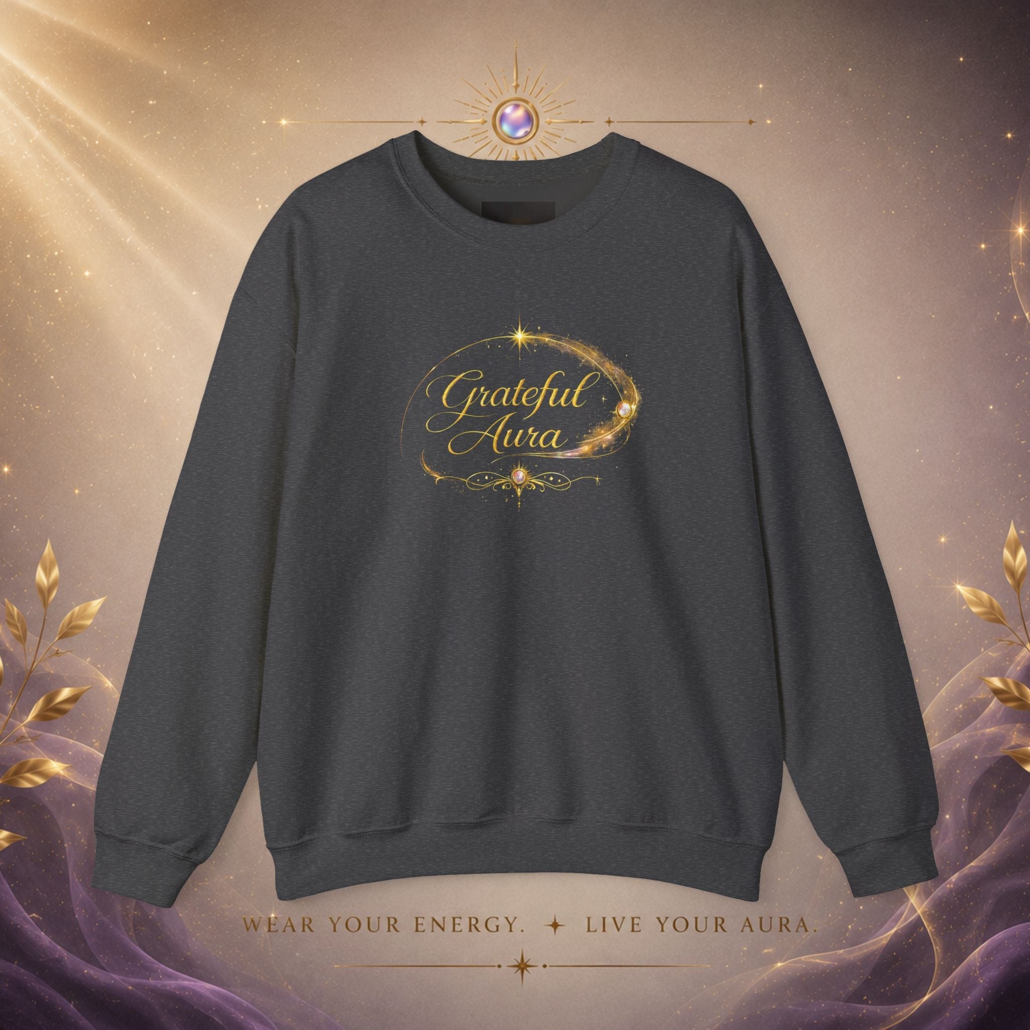 Grateful Aura- Golden shine Crewneck Sweatshirt - AURA BY RS ®