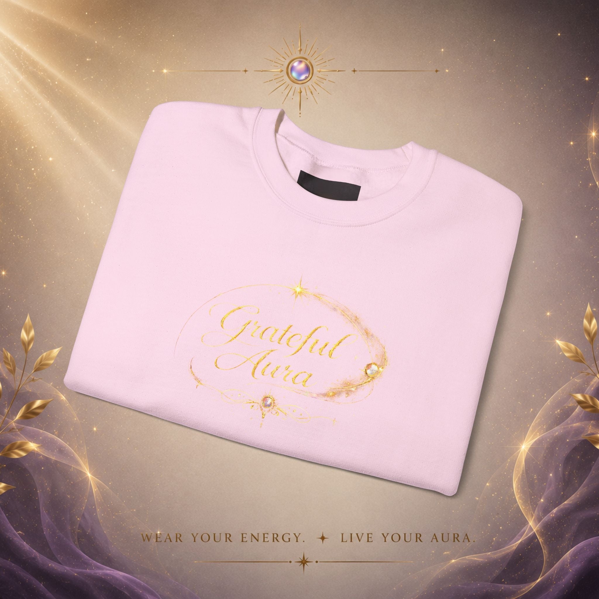 Grateful Aura- Golden shine Crewneck Sweatshirt - AURA BY RS ®