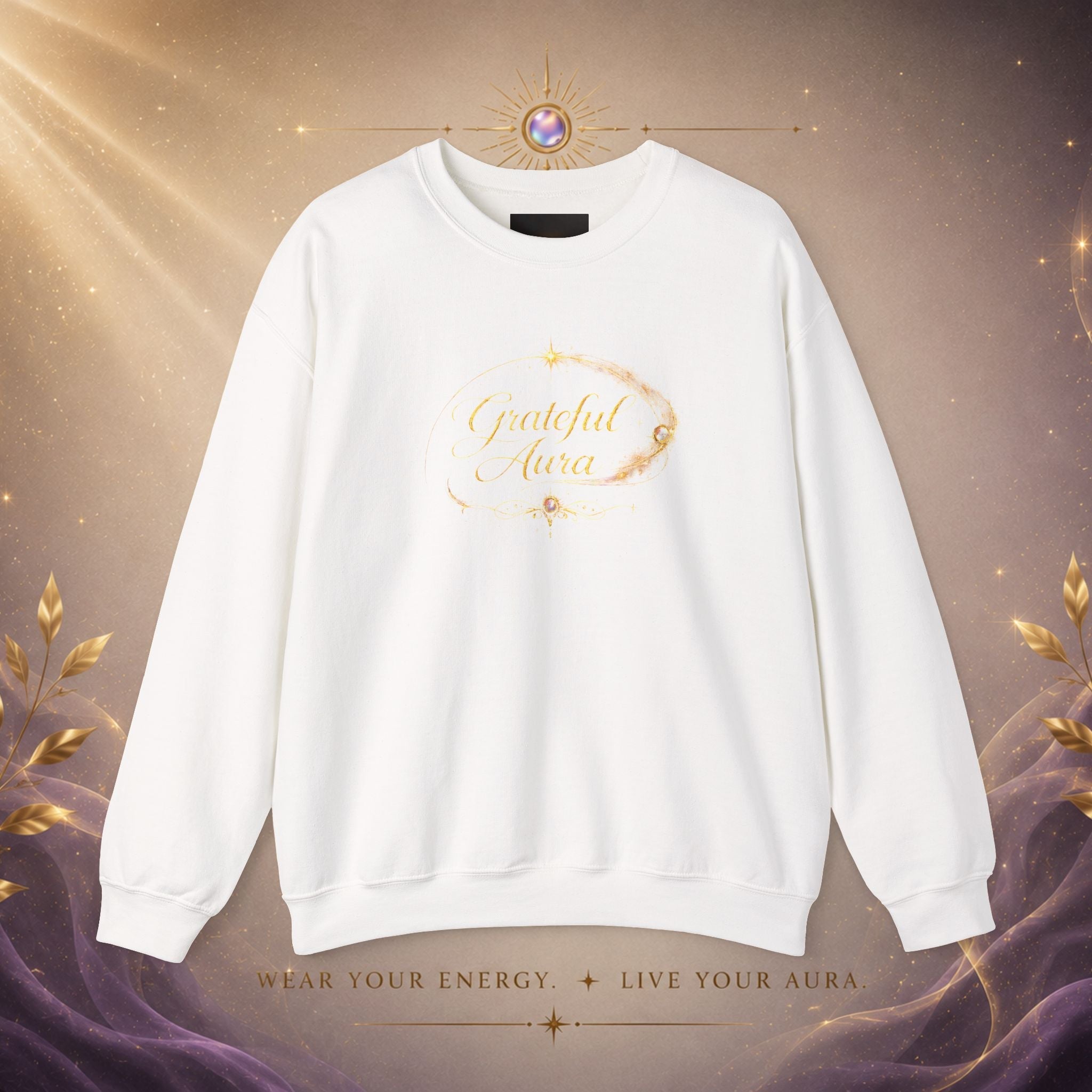 Grateful Aura- Golden shine Crewneck Sweatshirt - AURA BY RS ®