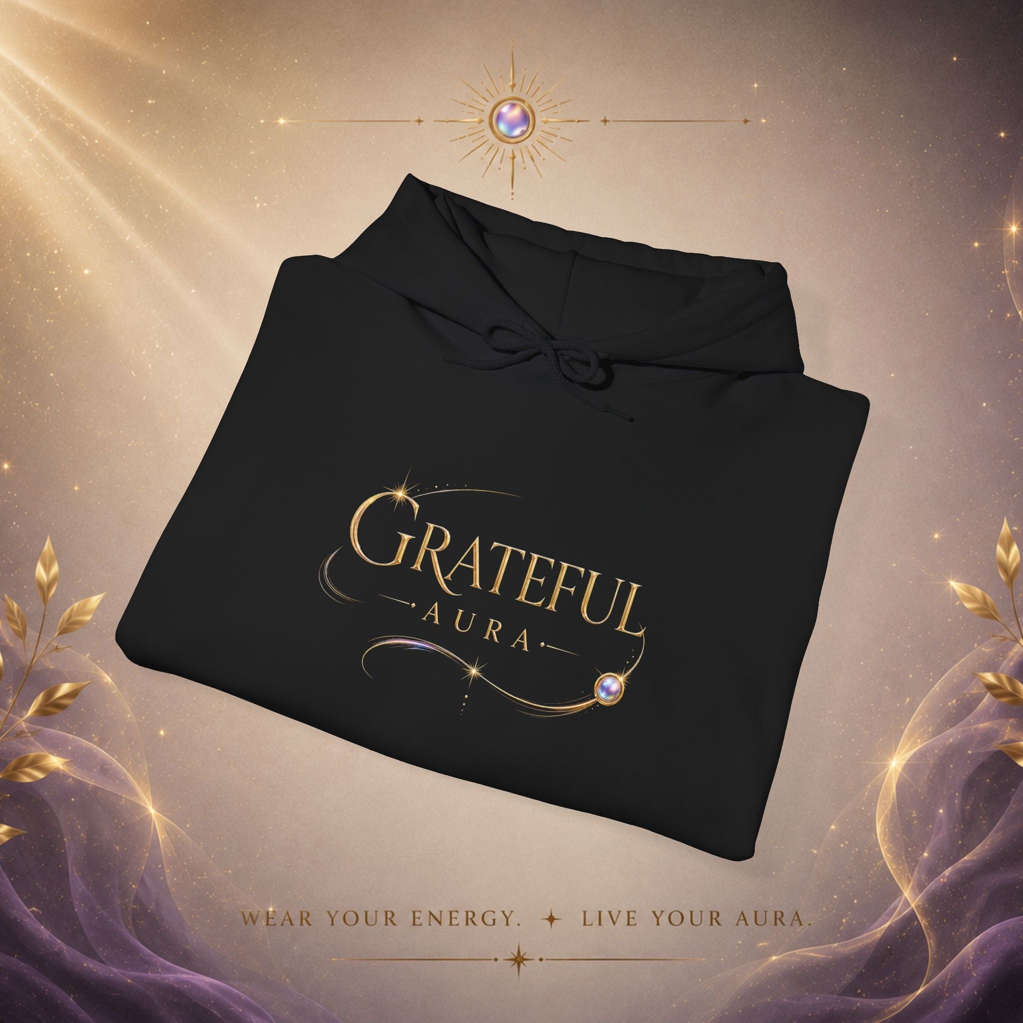 Grateful Heart Hoodie — Elegant 'Grateful' Script Pullover - AURA BY RS ®