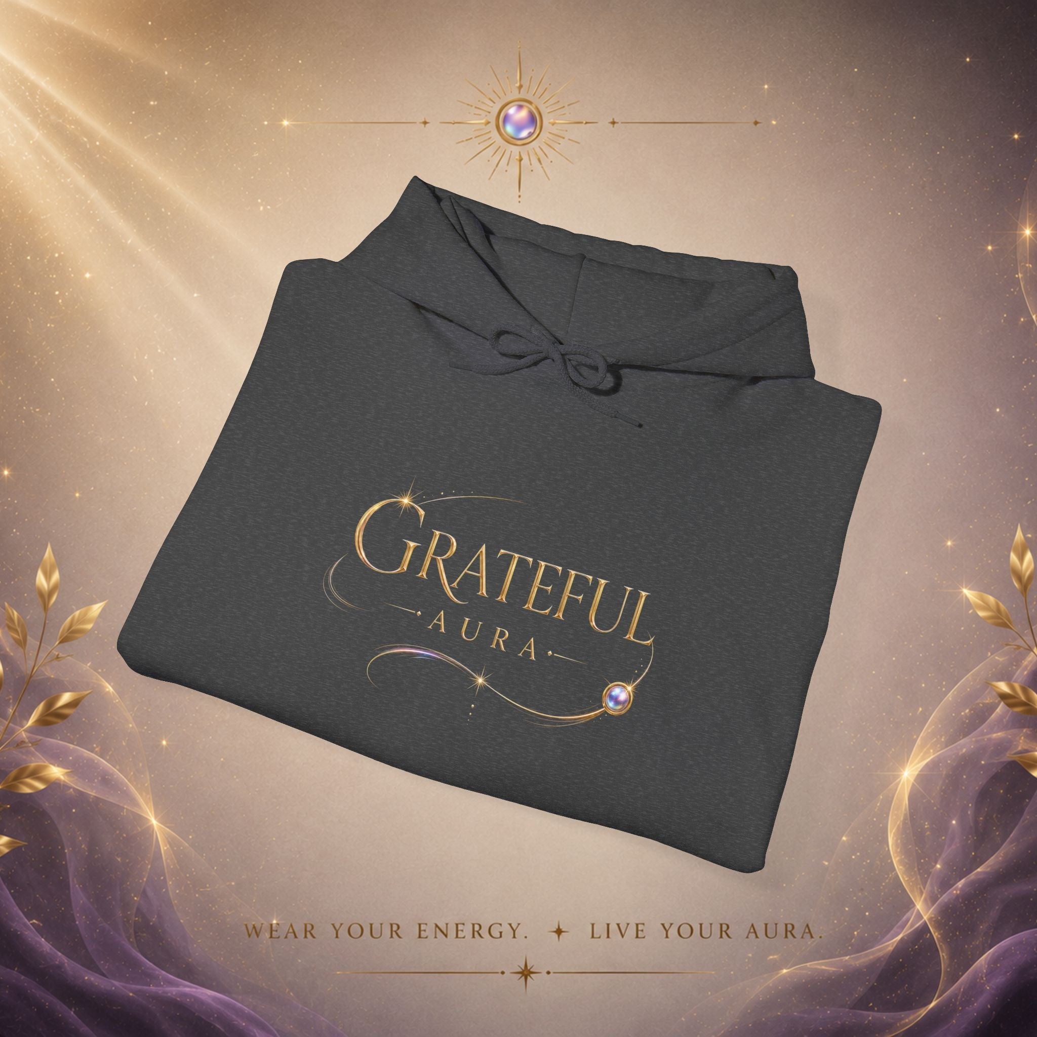 Grateful Heart Hoodie — Elegant 'Grateful' Script Pullover - AURA BY RS ®