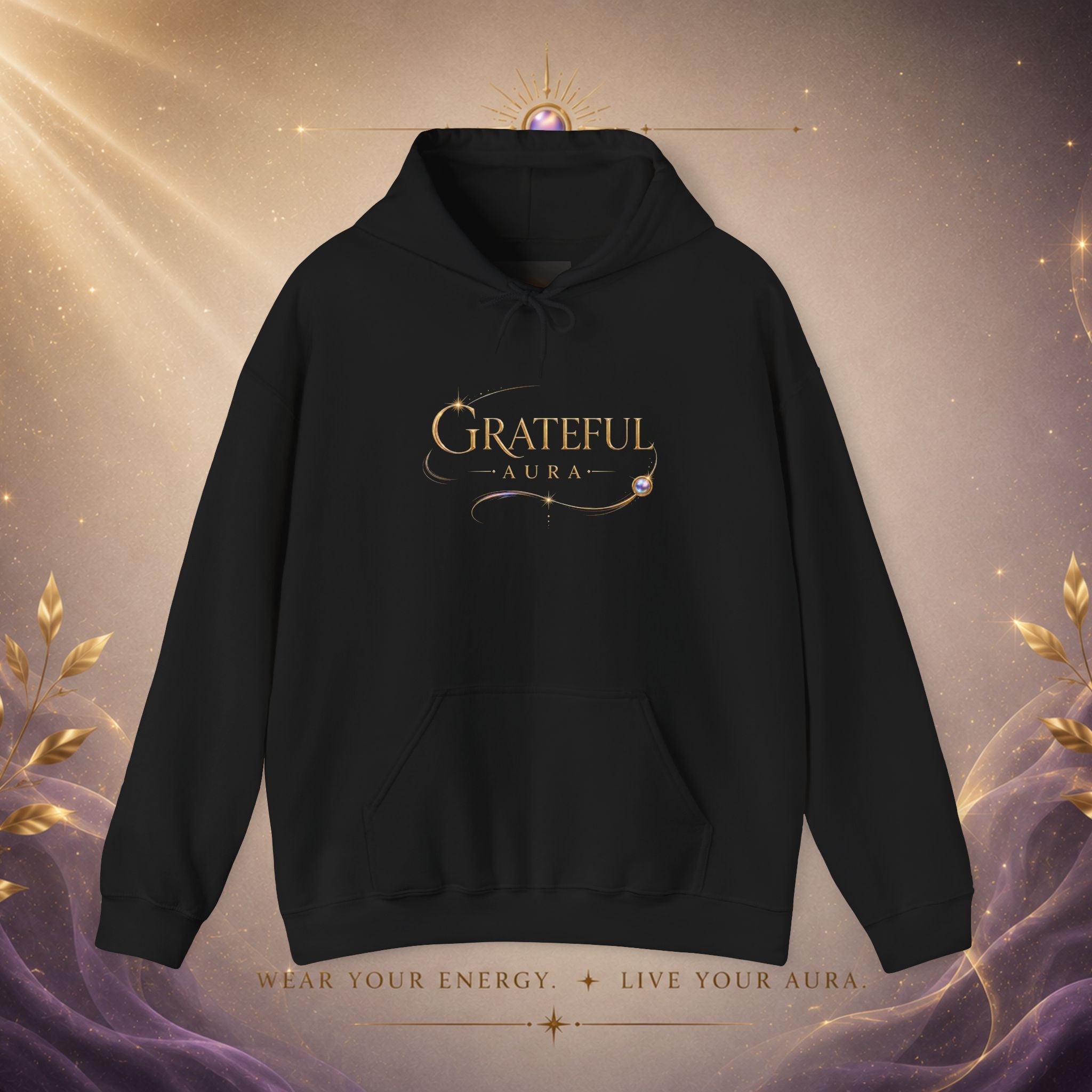 Grateful Heart Hoodie — Elegant 'Grateful' Script Pullover - AURA BY RS ®
