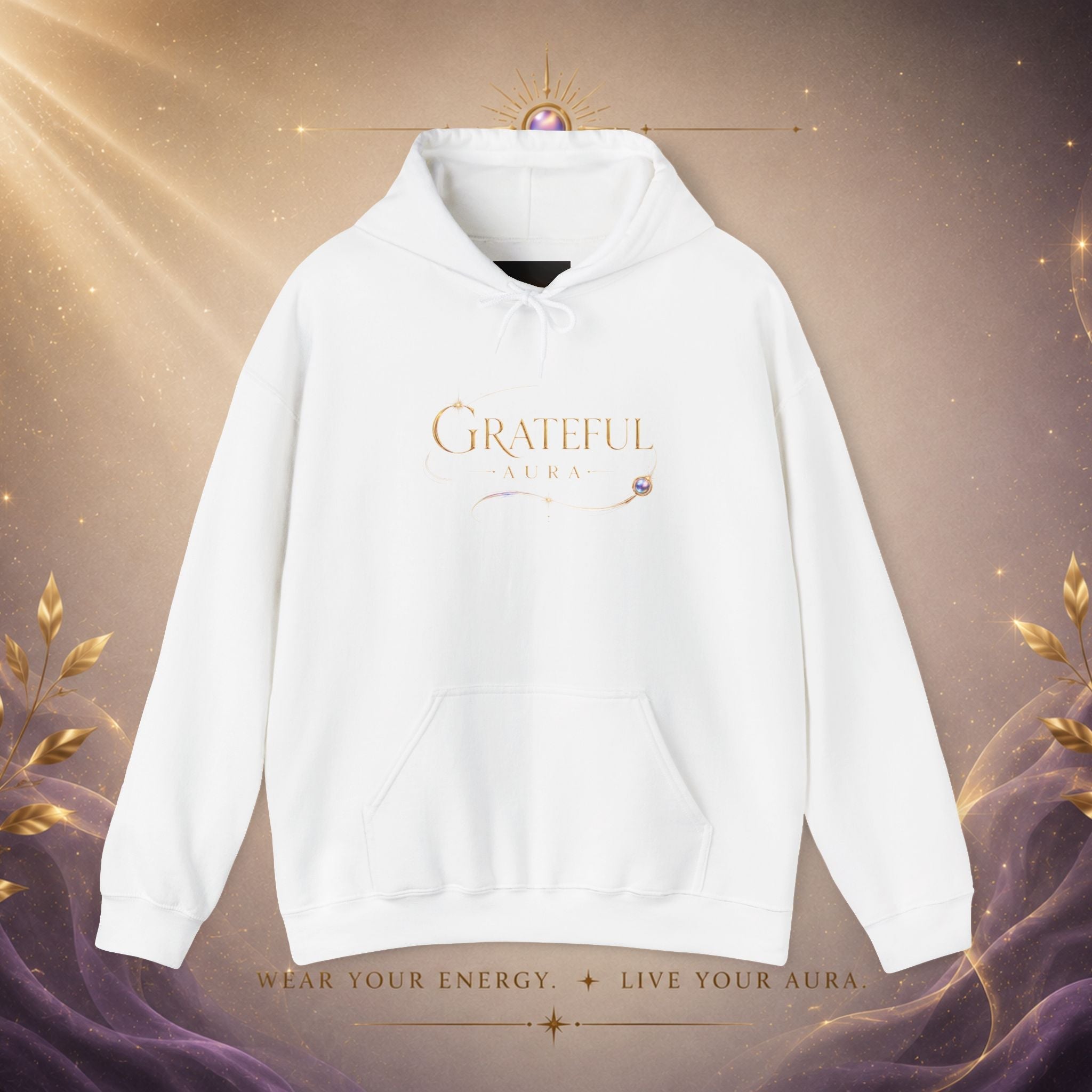 Grateful Heart Hoodie — Elegant 'Grateful' Script Pullover - AURA BY RS ®