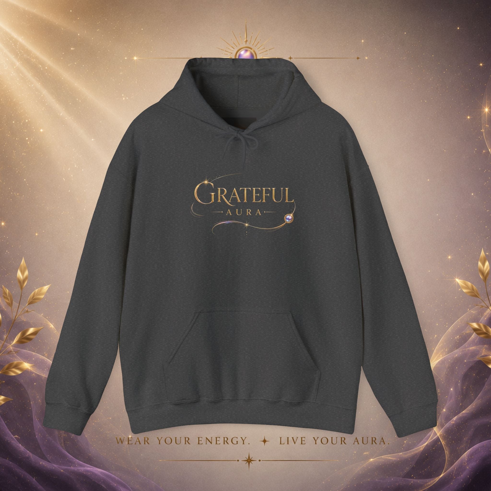 Grateful Heart Hoodie — Elegant 'Grateful' Script Pullover - AURA BY RS ®