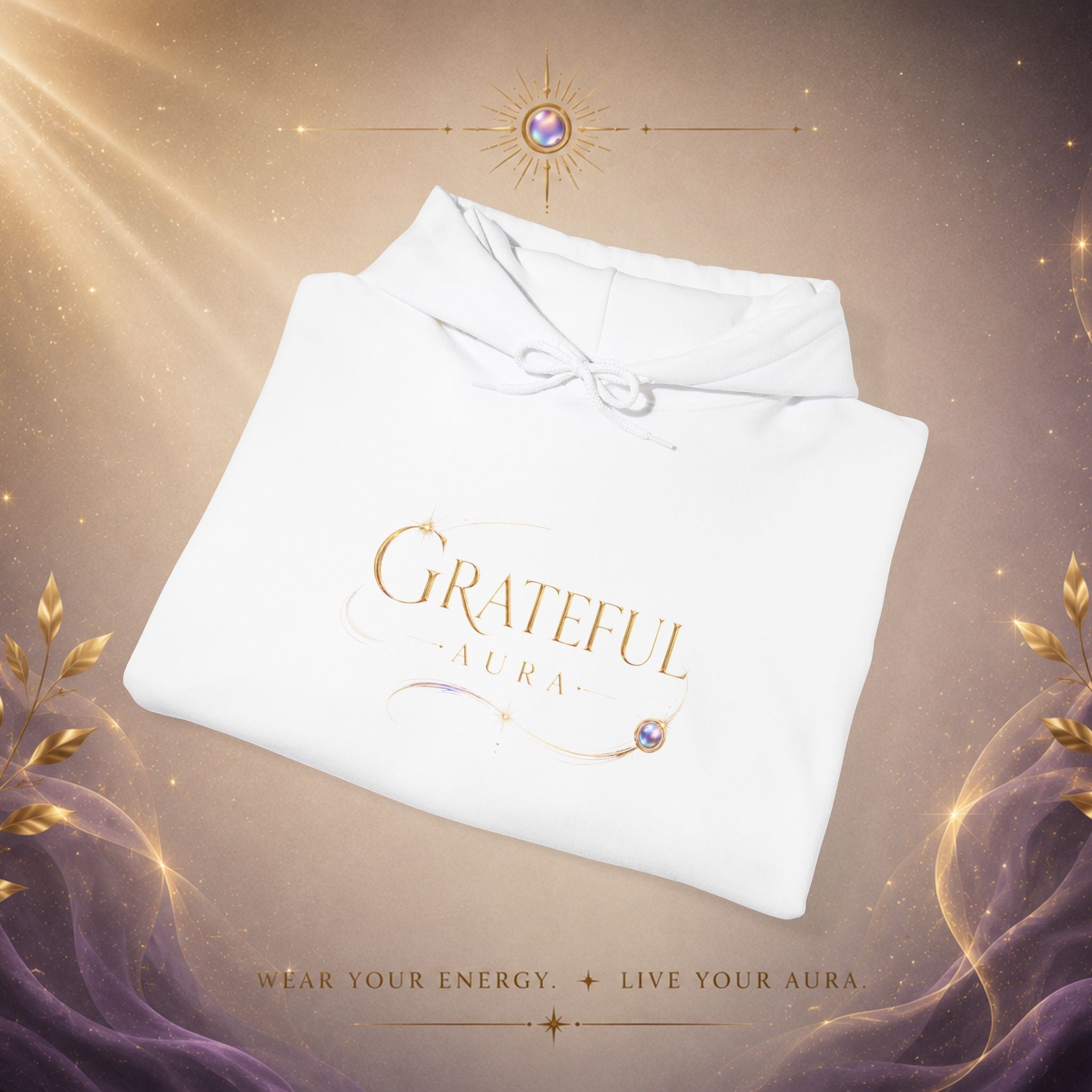 Grateful Heart Hoodie — Elegant 'Grateful' Script Pullover - AURA BY RS ®