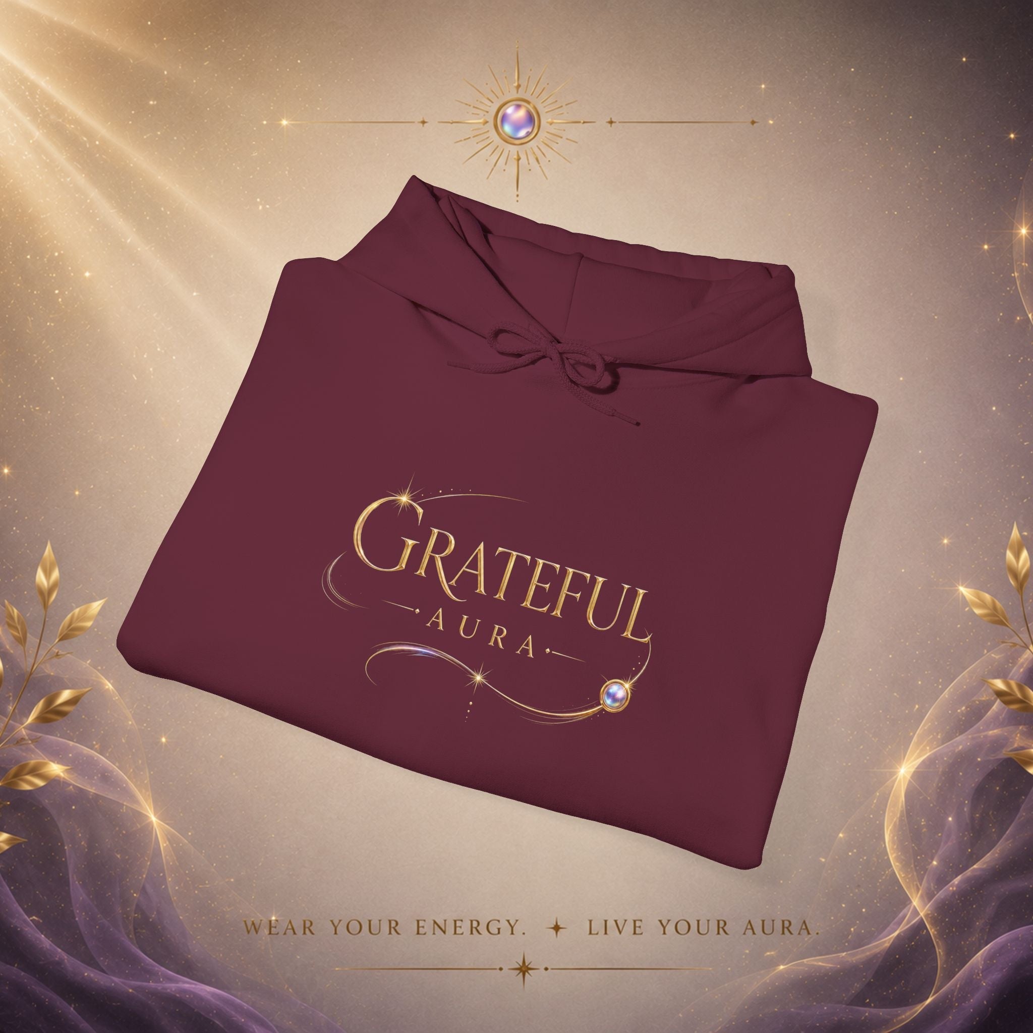 Grateful Heart Hoodie — Elegant 'Grateful' Script Pullover - AURA BY RS ®
