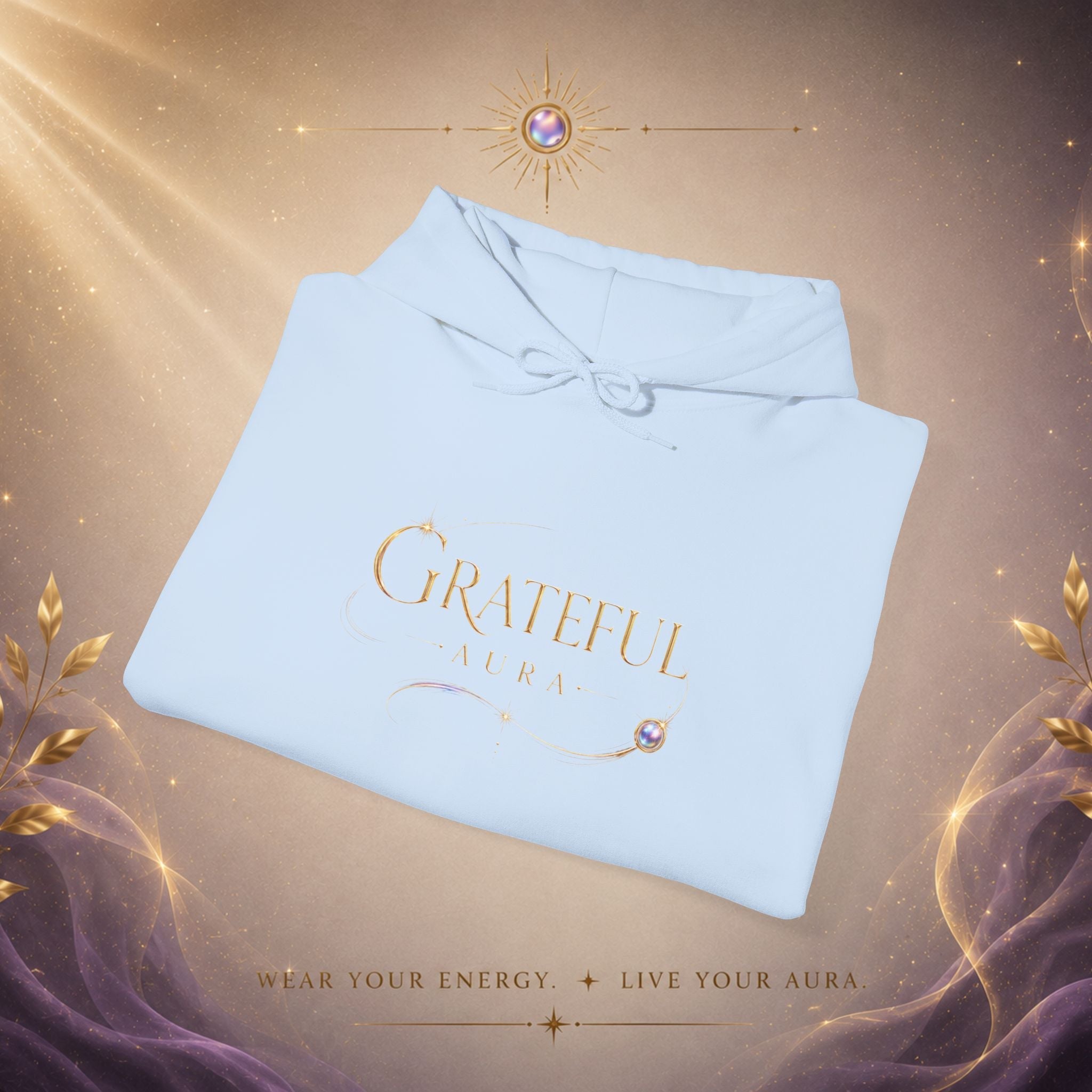 Grateful Heart Hoodie — Elegant 'Grateful' Script Pullover - AURA BY RS ®