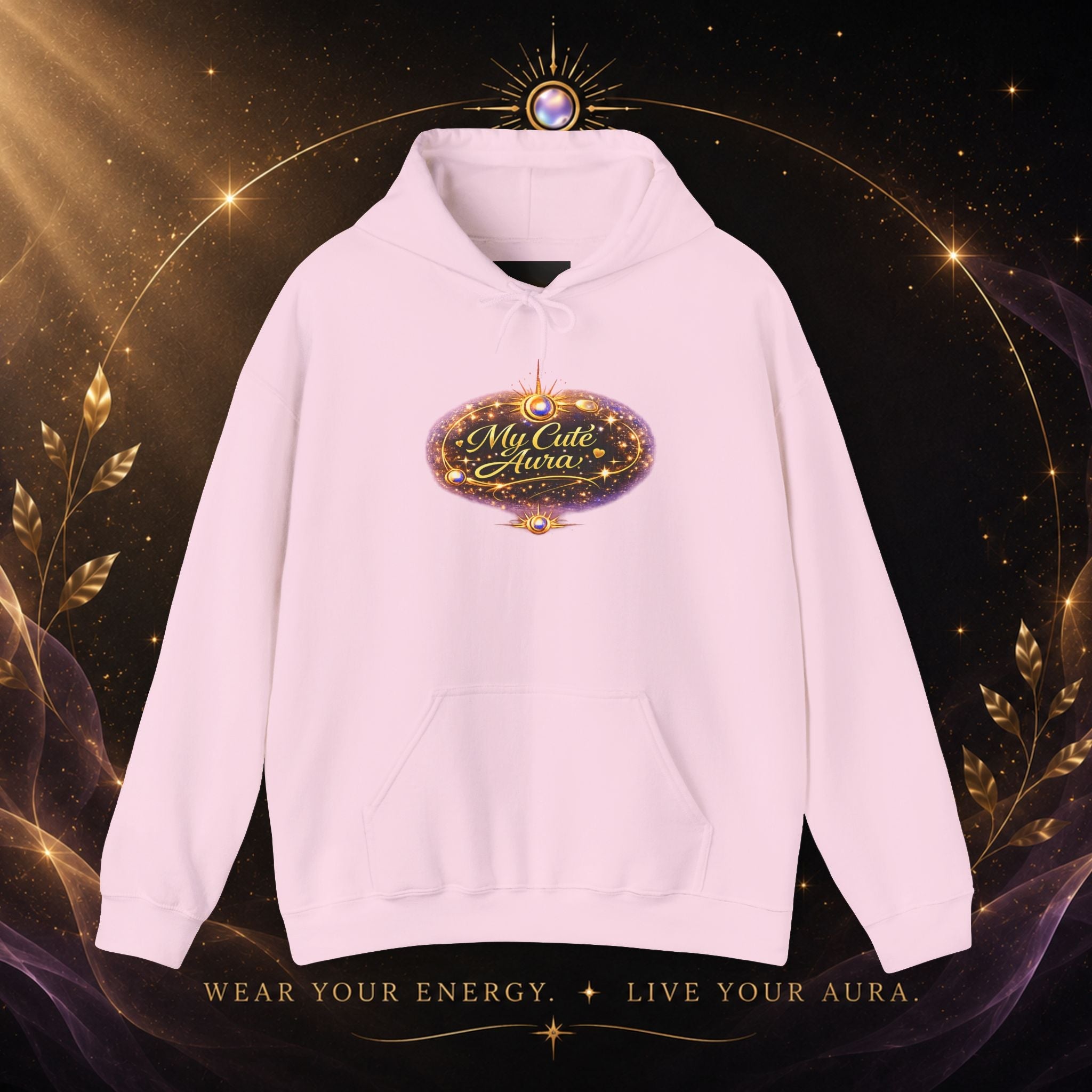 Hoodie — "My Cute Aura" Sparkle Graphic Hoodie - AURA BY RS ®