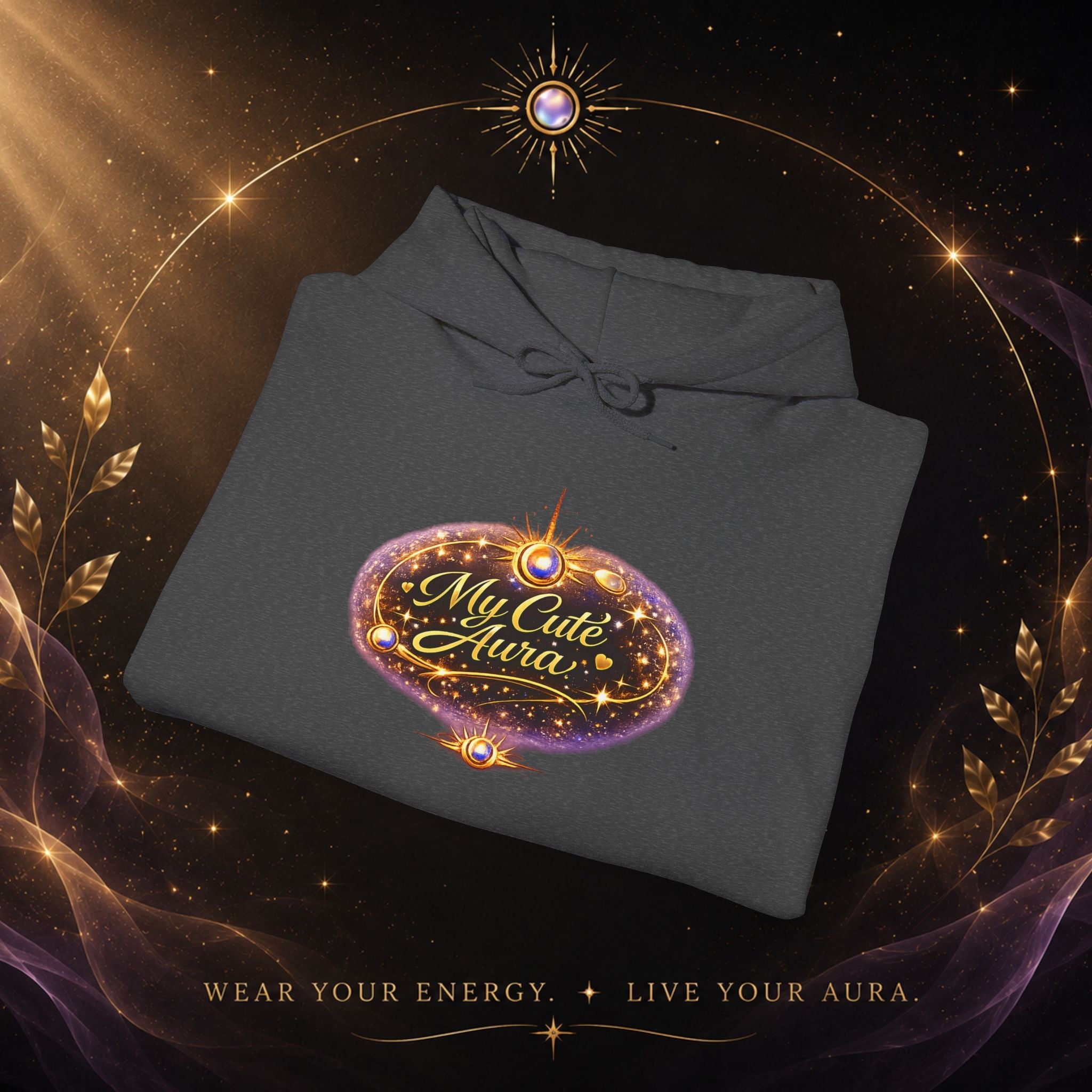 Hoodie — "My Cute Aura" Sparkle Graphic Hoodie - AURA BY RS ®