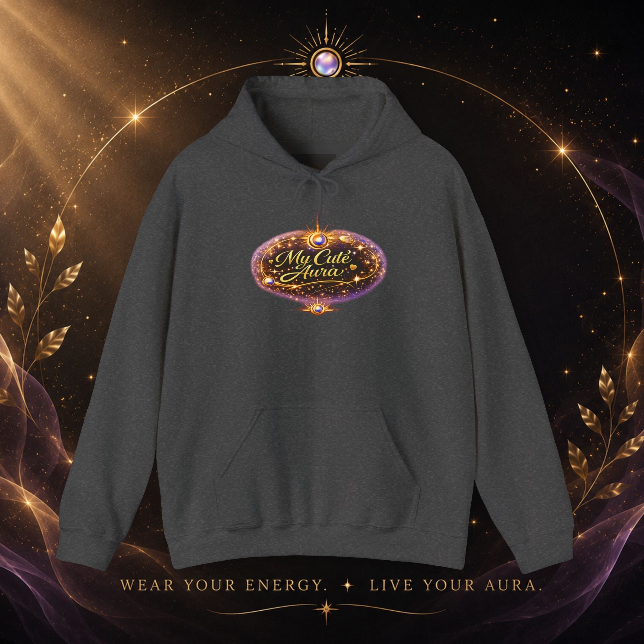 Hoodie — "My Cute Aura" Sparkle Graphic Hoodie - AURA BY RS ®