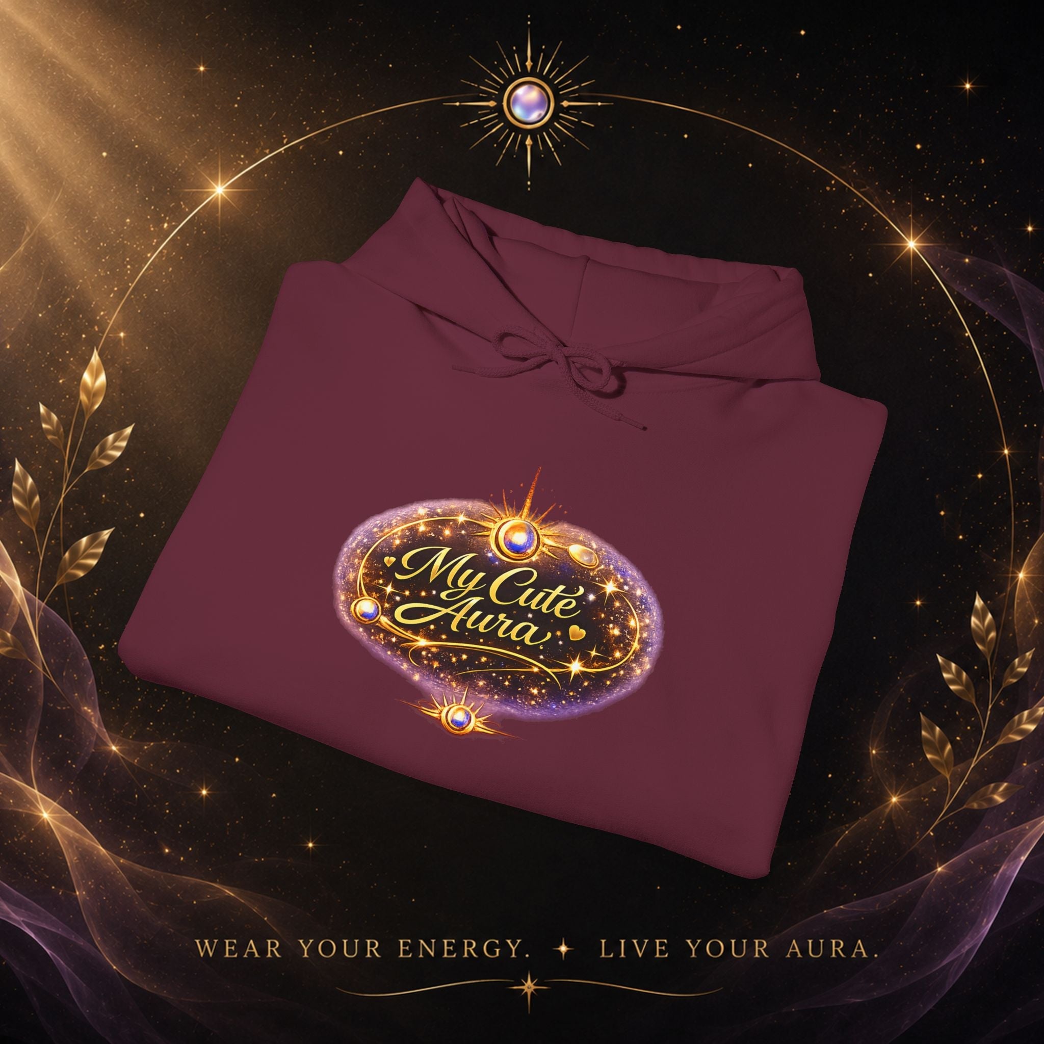 Hoodie — "My Cute Aura" Sparkle Graphic Hoodie - AURA BY RS ®