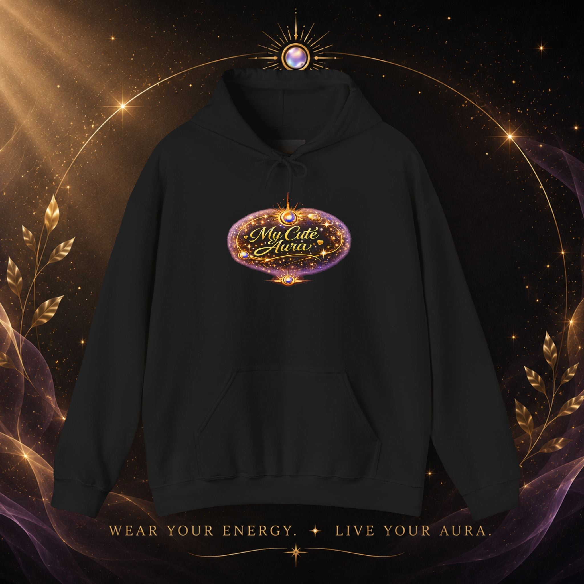 Hoodie — "My Cute Aura" Sparkle Graphic Hoodie - AURA BY RS ®