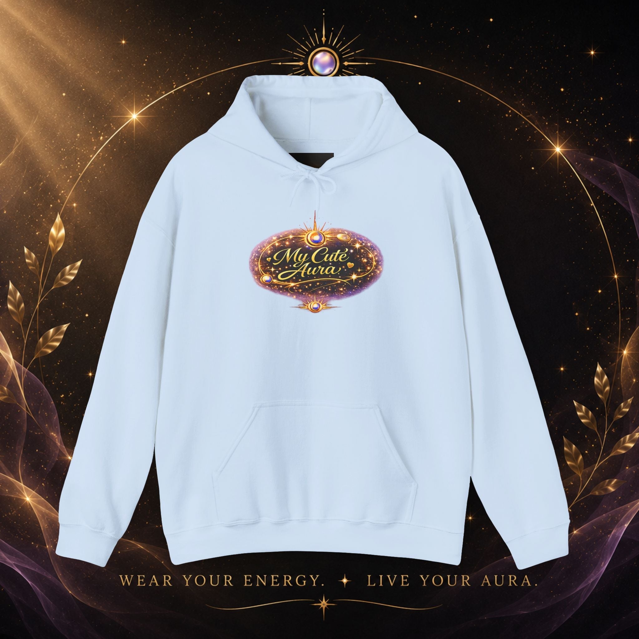 Hoodie — "My Cute Aura" Sparkle Graphic Hoodie - AURA BY RS ®