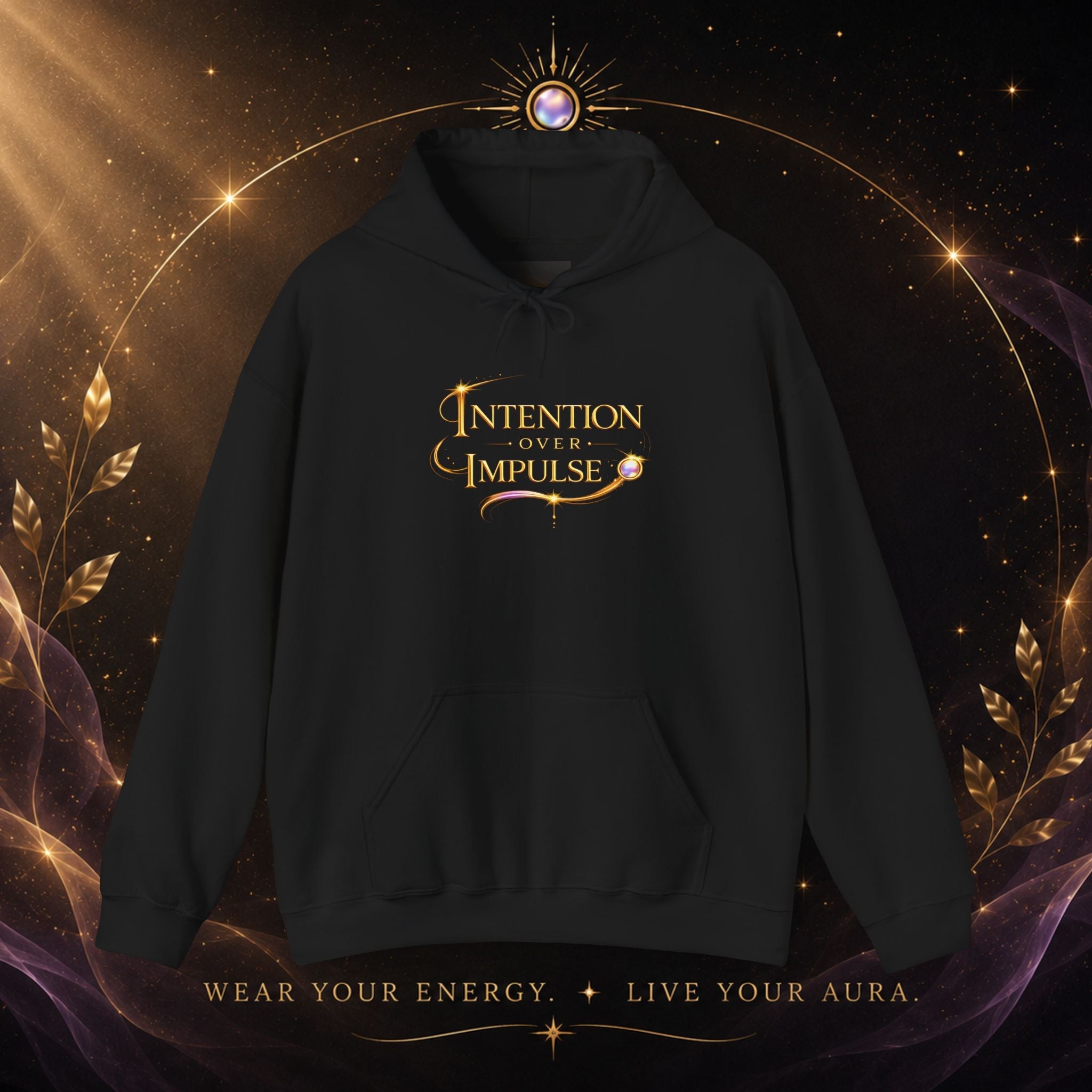 Intention Over Impulse Hoodie — Motivational Graphic Hoodie - AURA BY RS ®