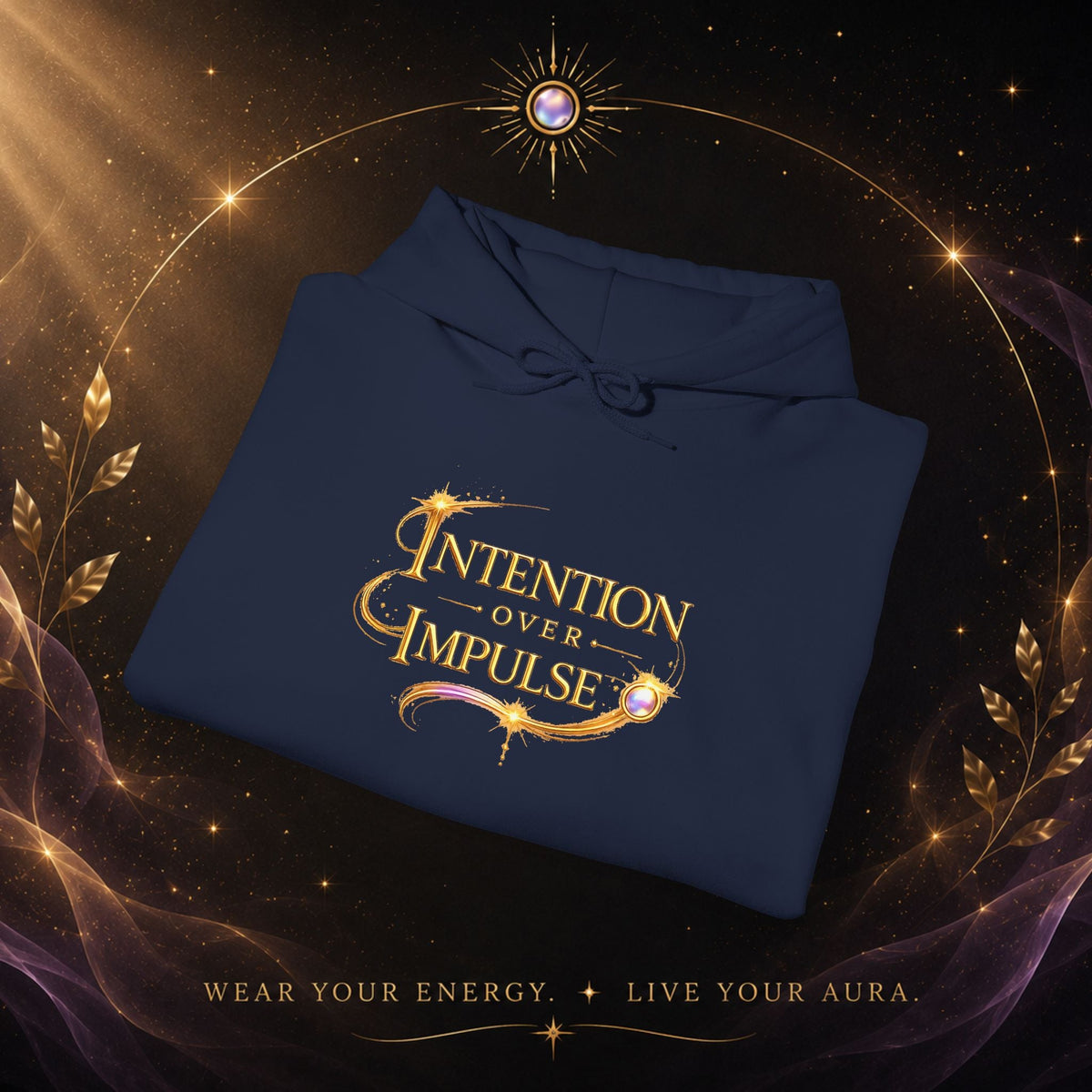 Intention Over Impulse Hoodie — Motivational Graphic Hoodie - AURA BY RS ®