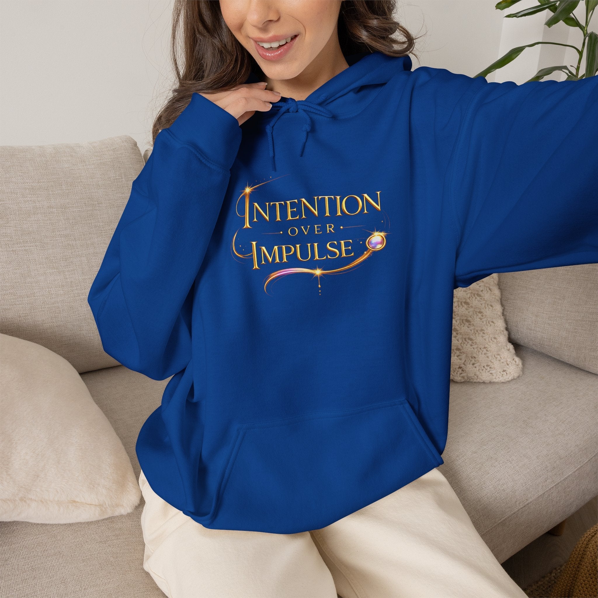 Intention Over Impulse Hoodie — Motivational Graphic Hoodie - AURA BY RS ®