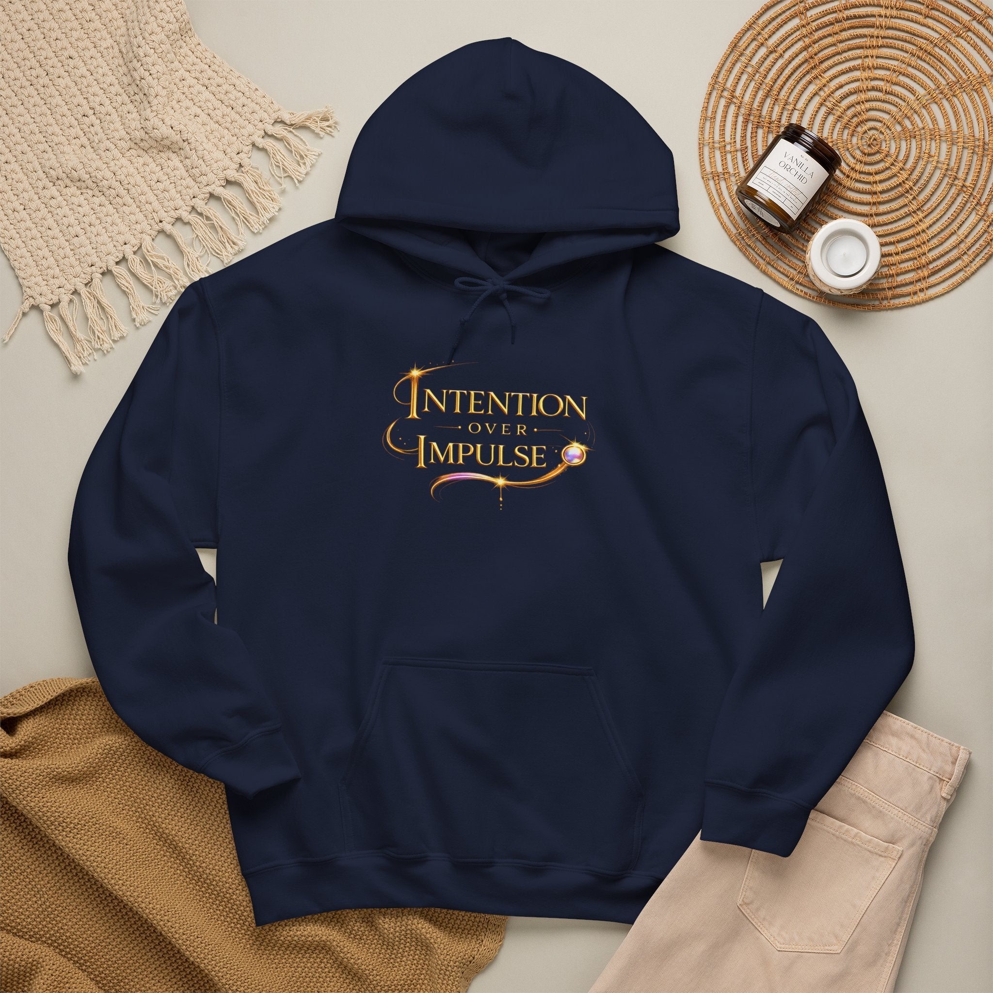 Intention Over Impulse Hoodie — Motivational Graphic Hoodie - AURA BY RS ®