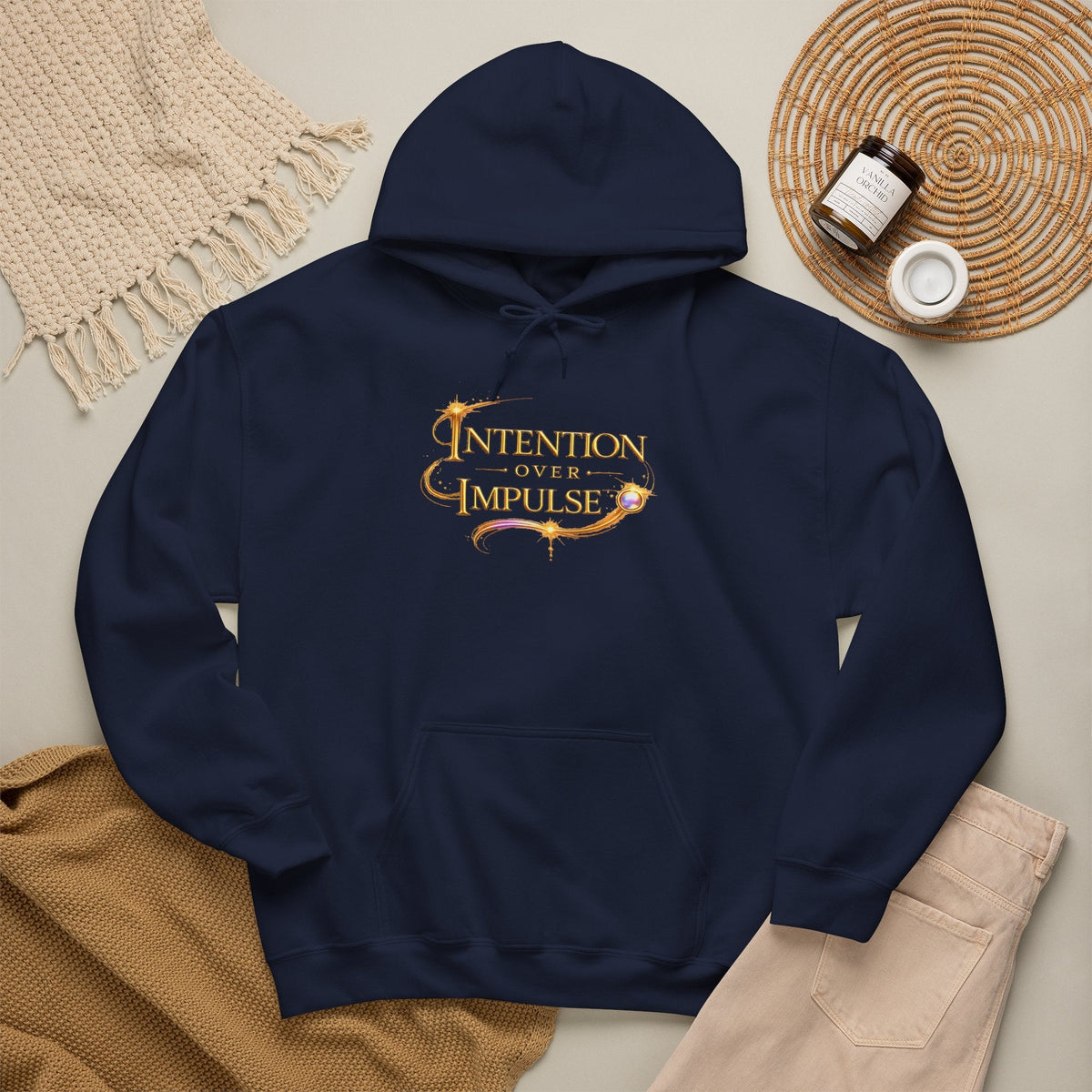 Intention Over Impulse Hoodie — Motivational Graphic Hoodie - AURA BY RS ®