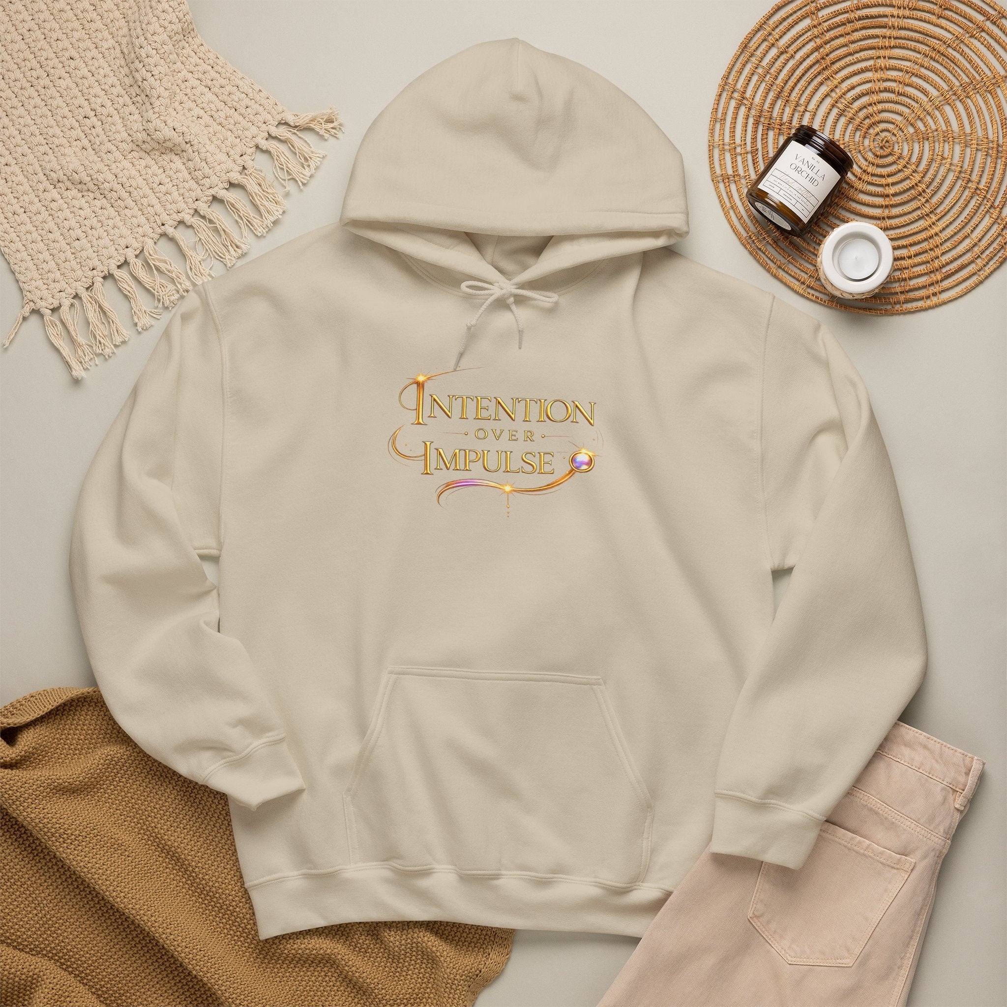 Intention Over Impulse Hoodie — Motivational Graphic Hoodie - AURA BY RS ®