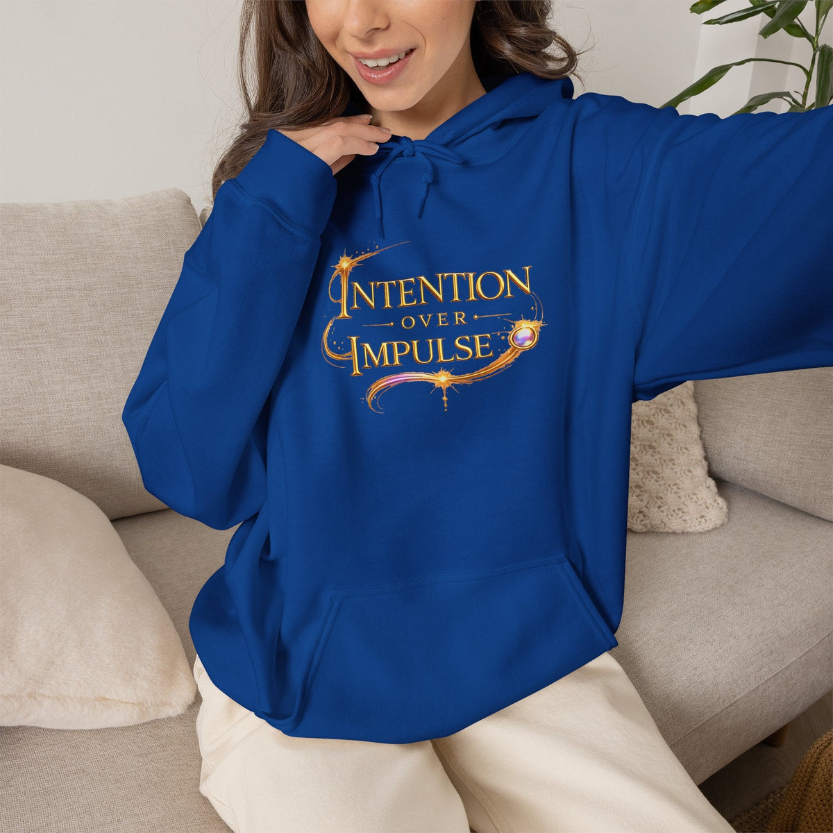 Intention Over Impulse Hoodie — Motivational Graphic Hoodie - AURA BY RS ®