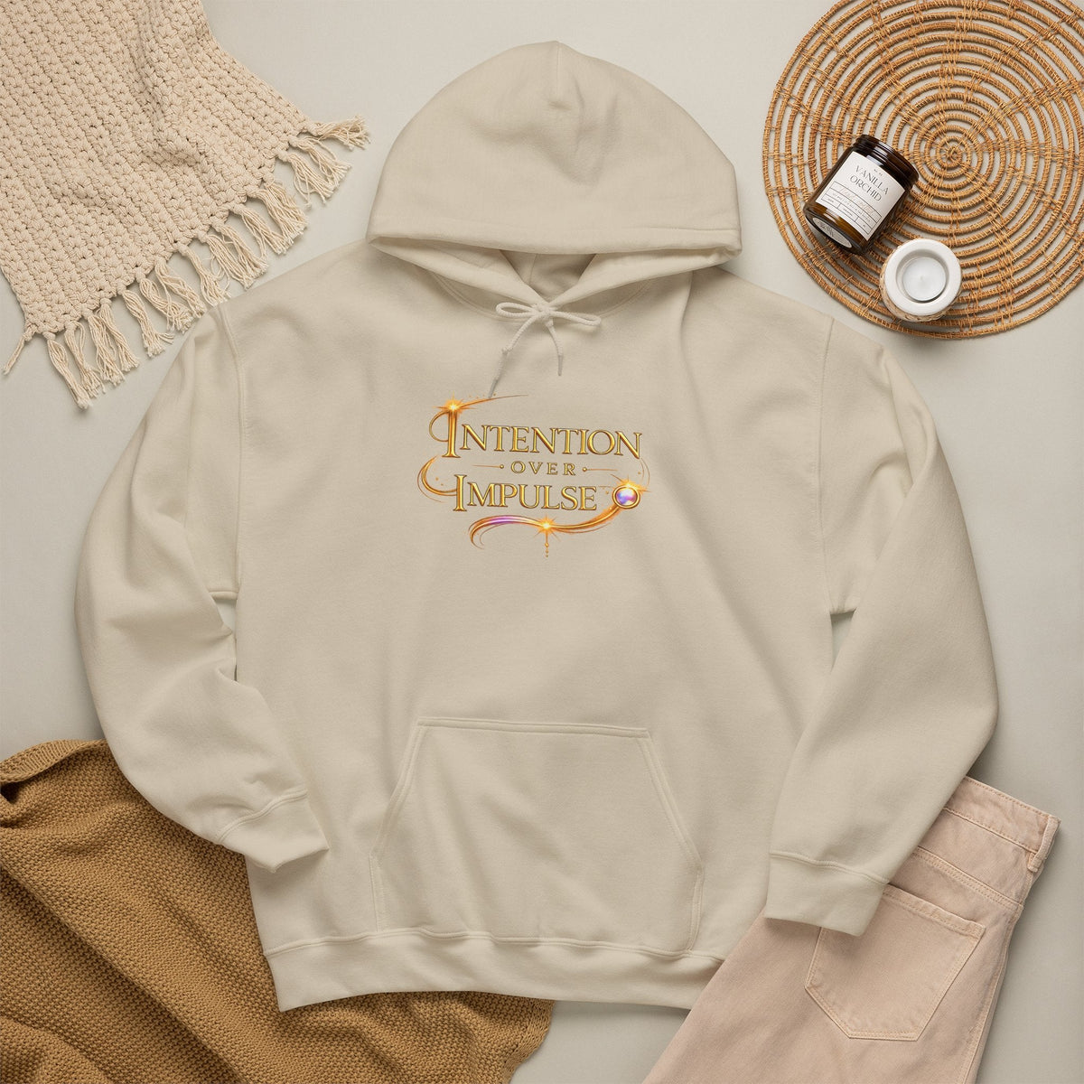 Intention Over Impulse Hoodie — Motivational Graphic Hoodie - AURA BY RS ®