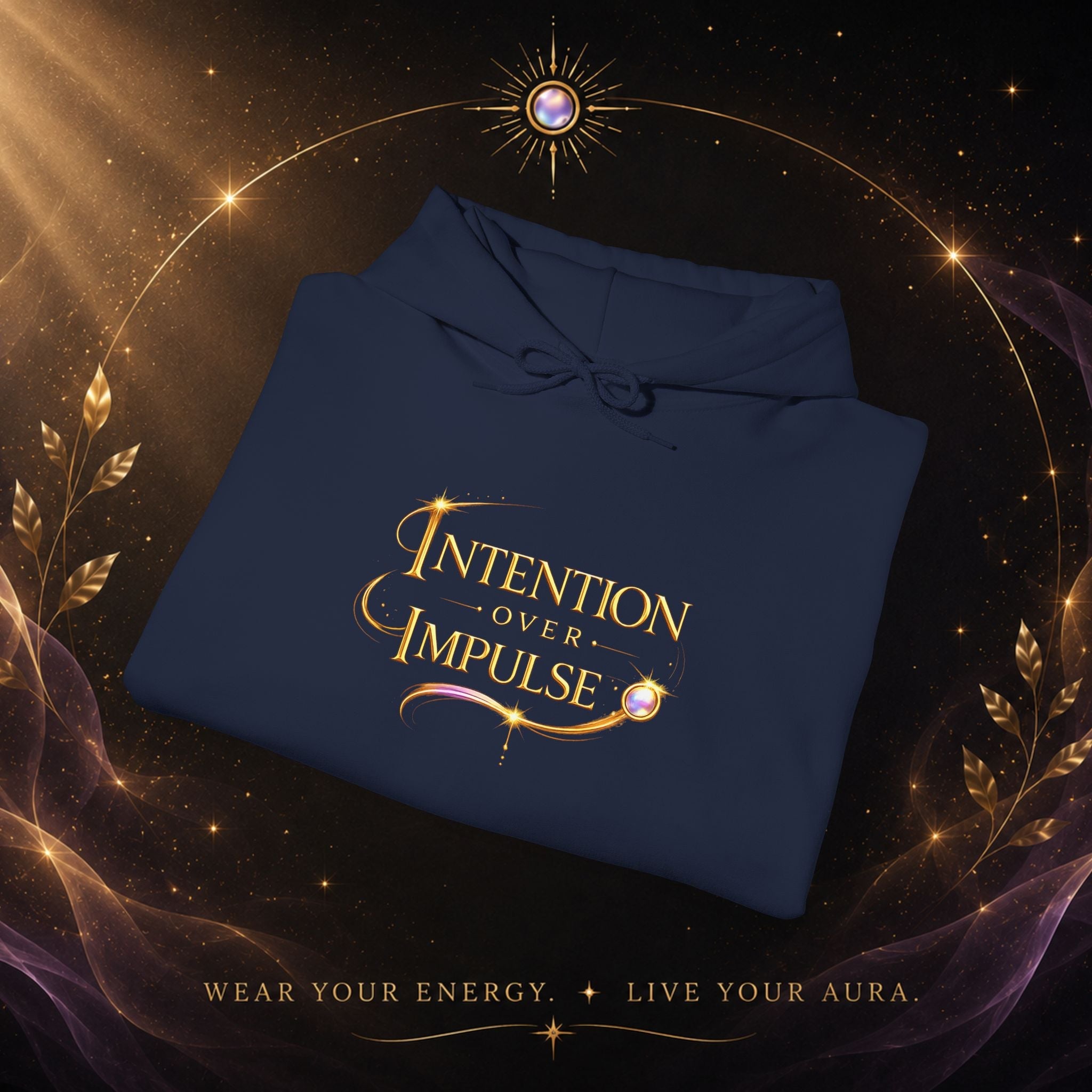 Intention Over Impulse Hoodie — Motivational Graphic Hoodie - AURA BY RS ®